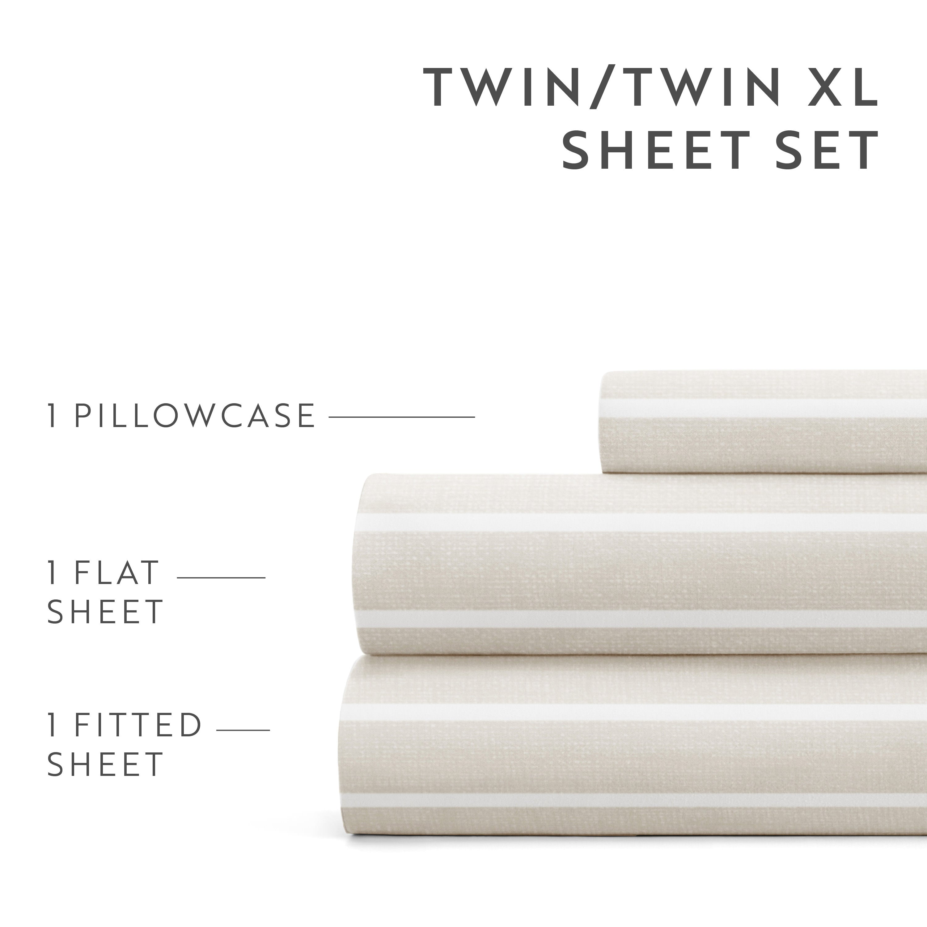 Distressed Awning Stripe 4-Piece Patterned Sheet Set