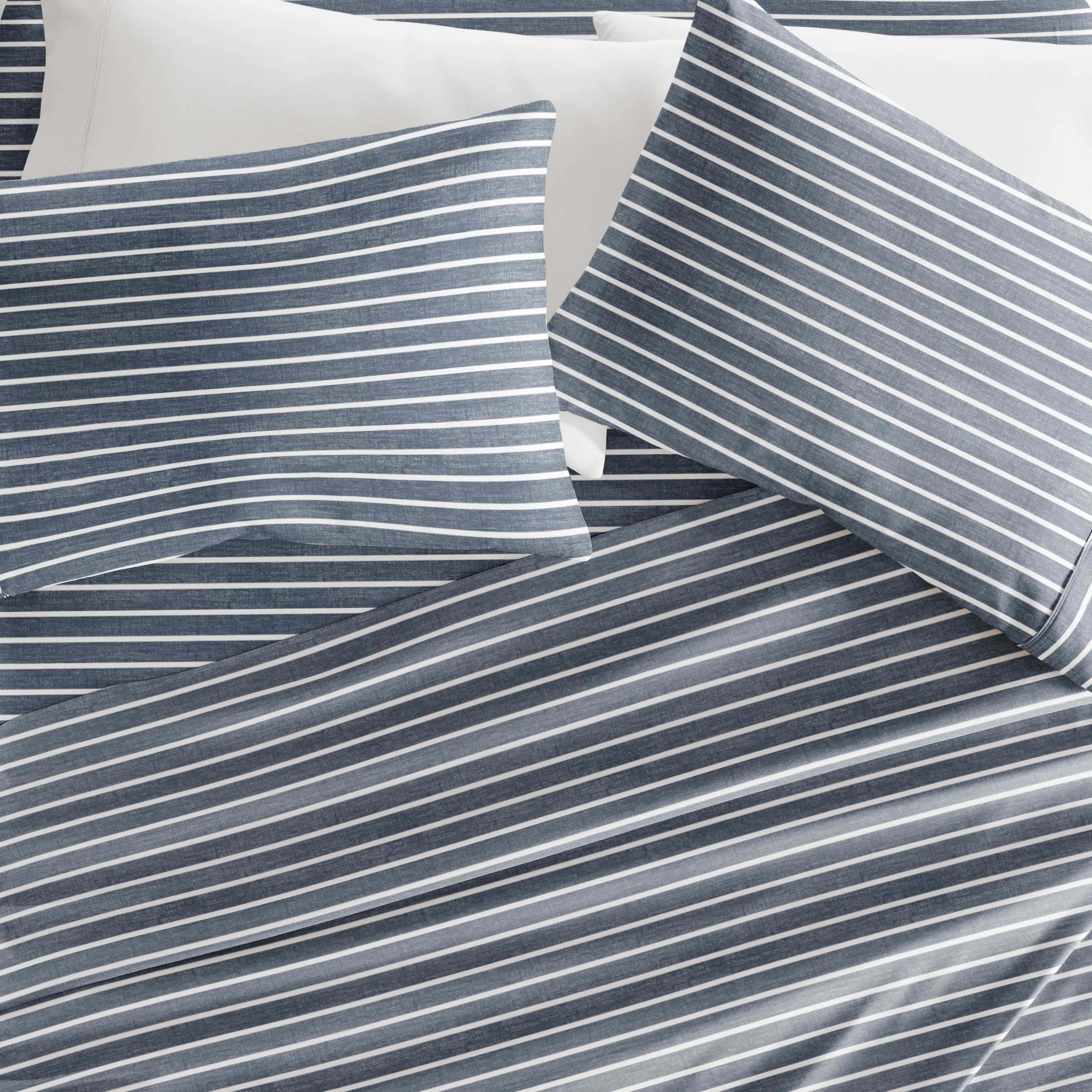 Distressed Awning Stripe 4-Piece Patterned Sheet Set