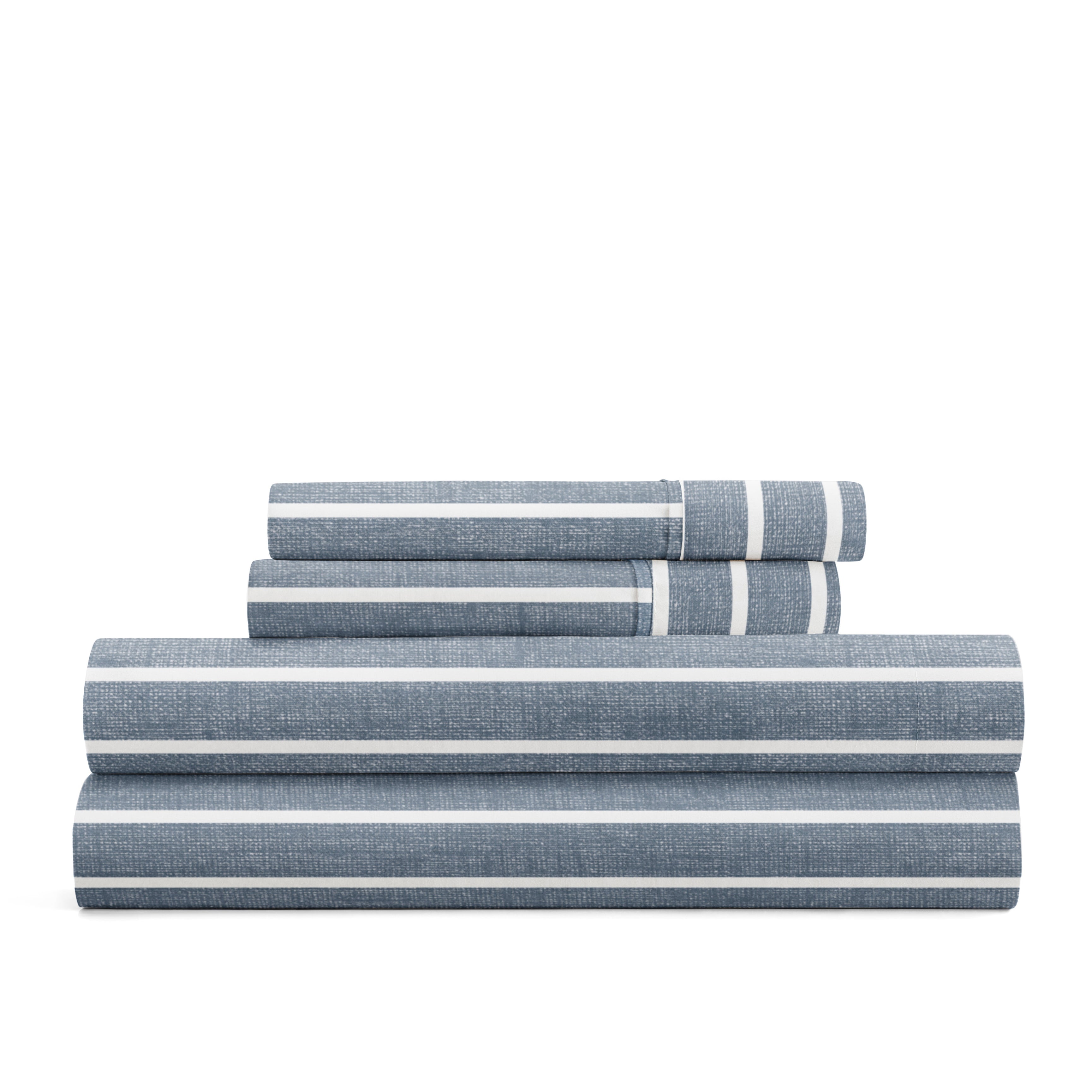 Distressed Awning Stripe 4-Piece Patterned Sheet Set