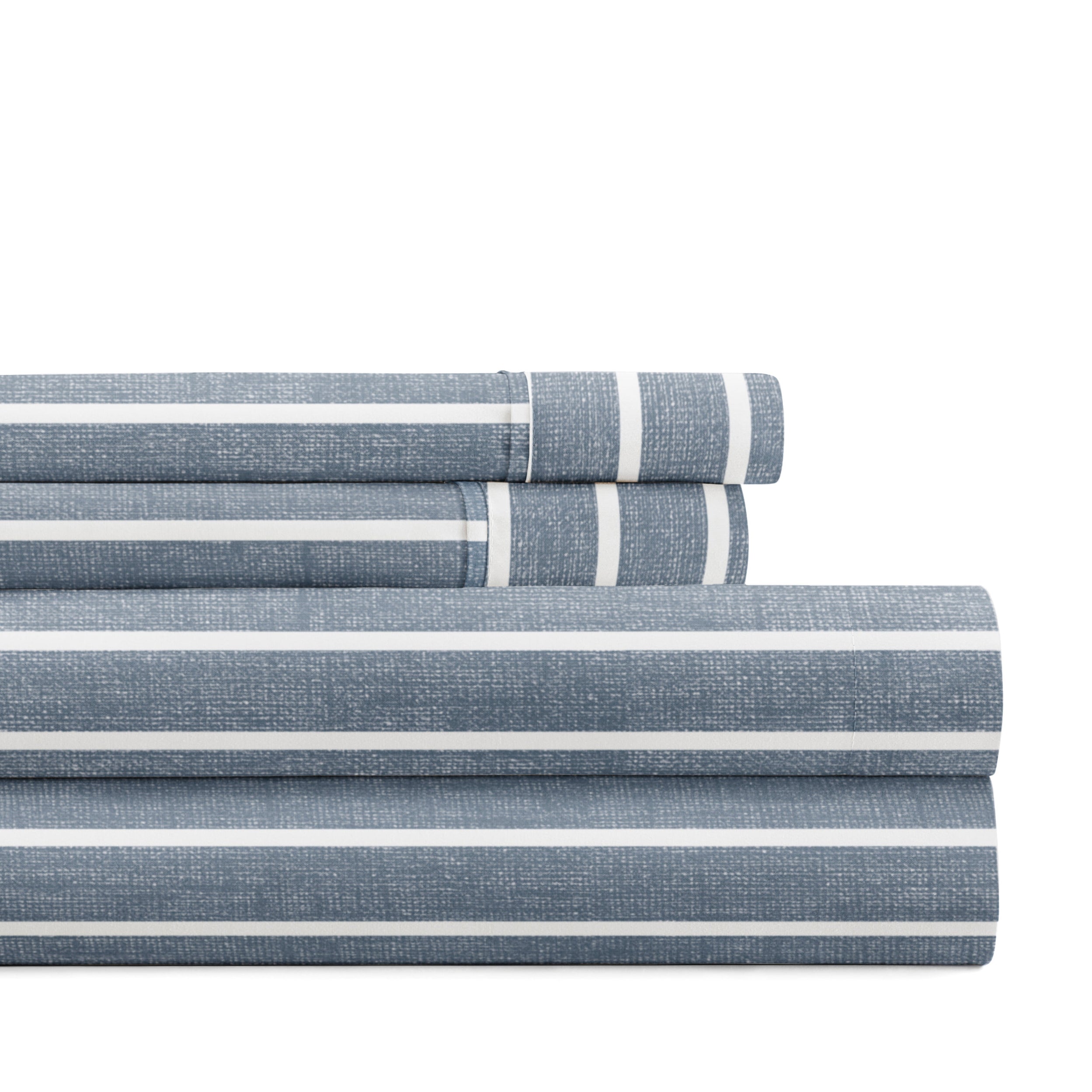 Distressed Awning Stripe 4-Piece Patterned Sheet Set