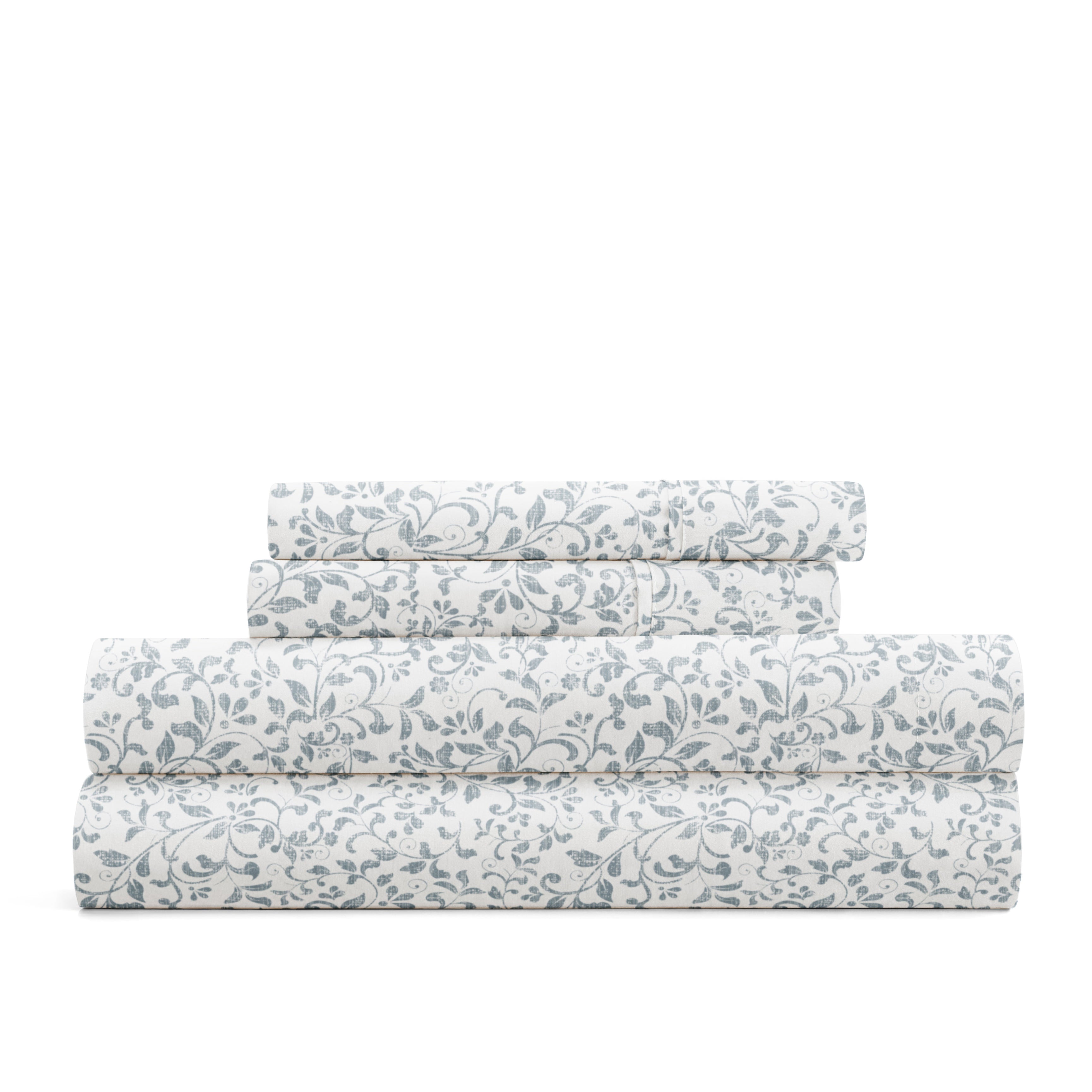 Distressed Vine 4-Piece Patterned Sheet Set