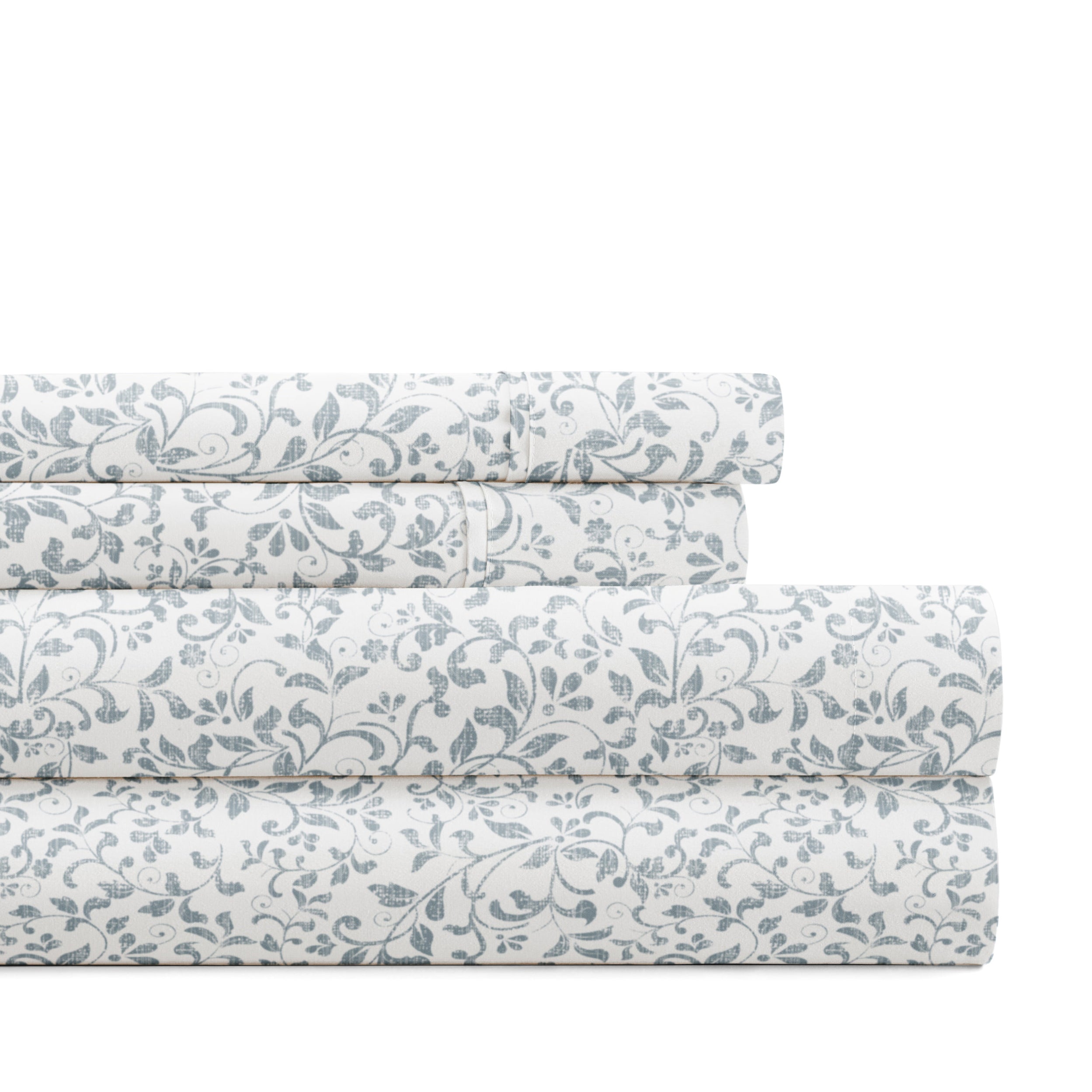 Distressed Vine 4-Piece Patterned Sheet Set