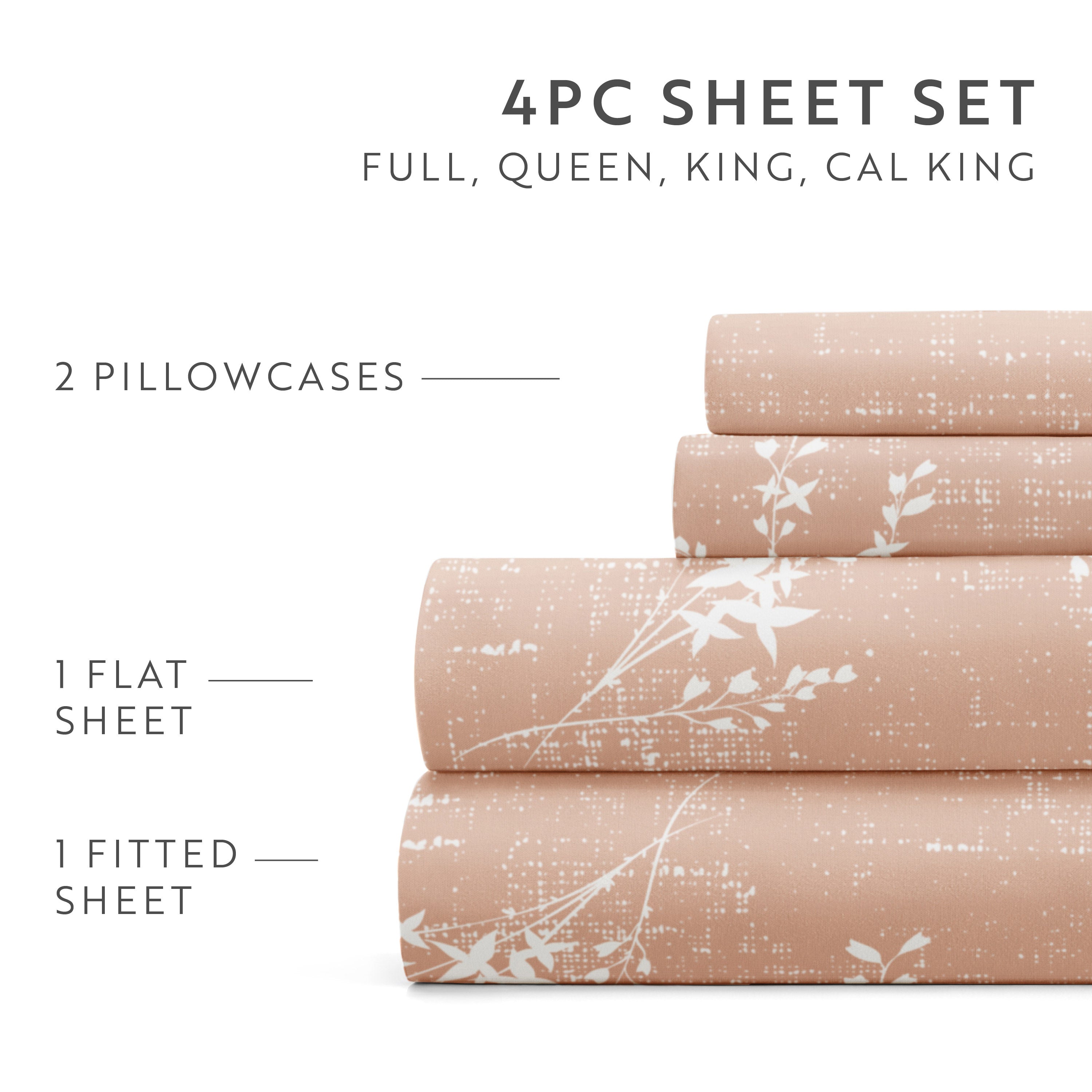 Distressed Willow 4-Piece Patterned Sheet Set