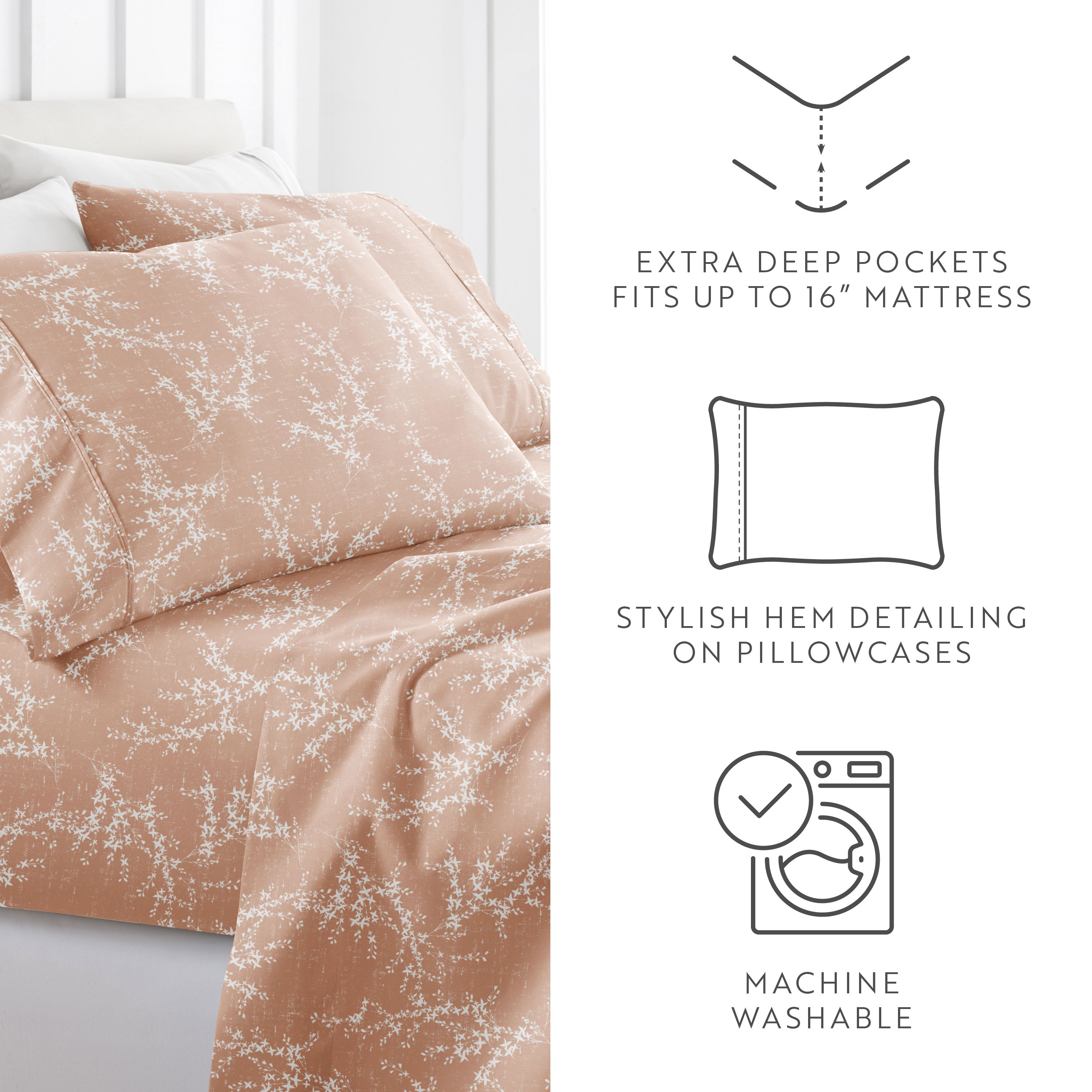 Distressed Willow 4-Piece Patterned Sheet Set