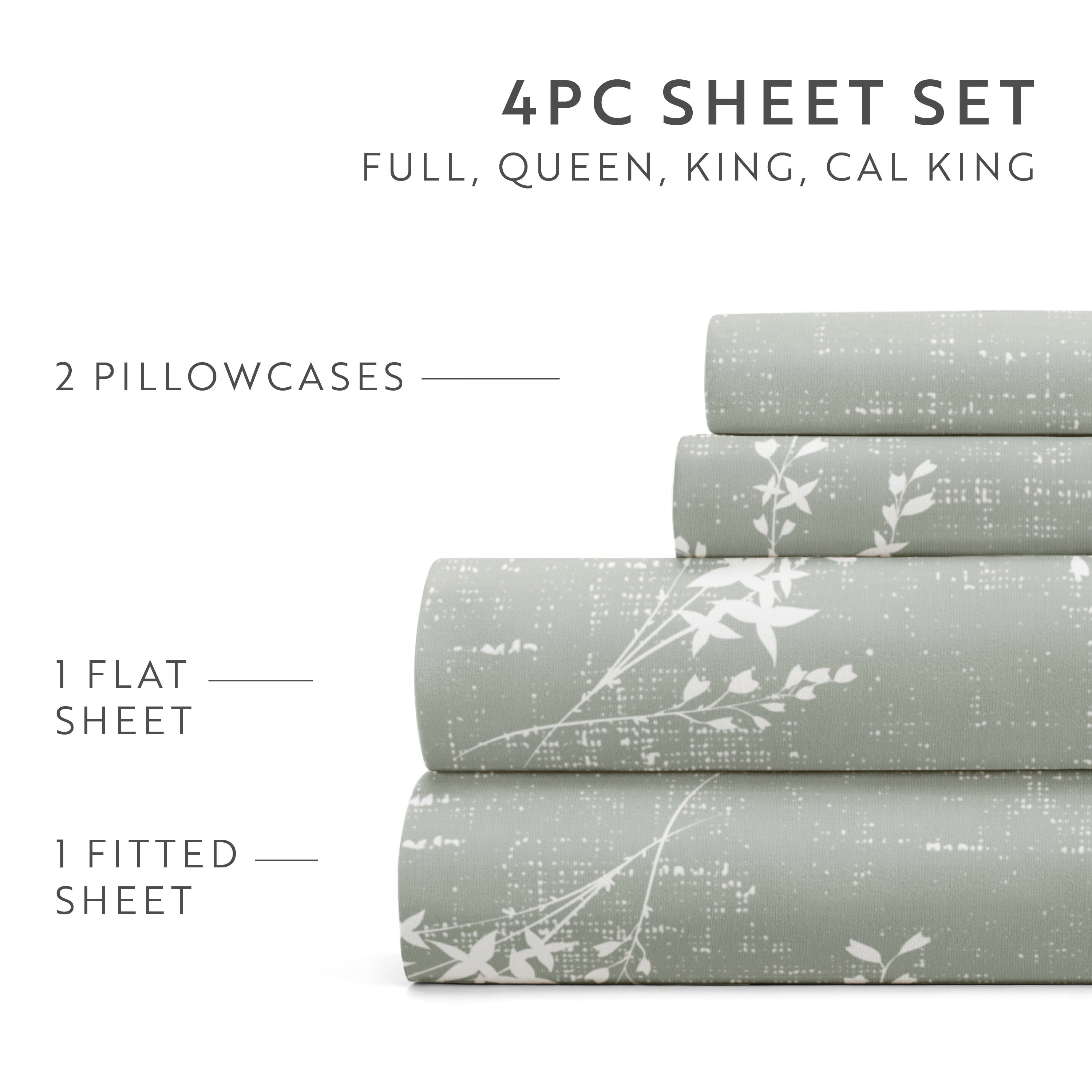 Distressed Willow 4-Piece Patterned Sheet Set