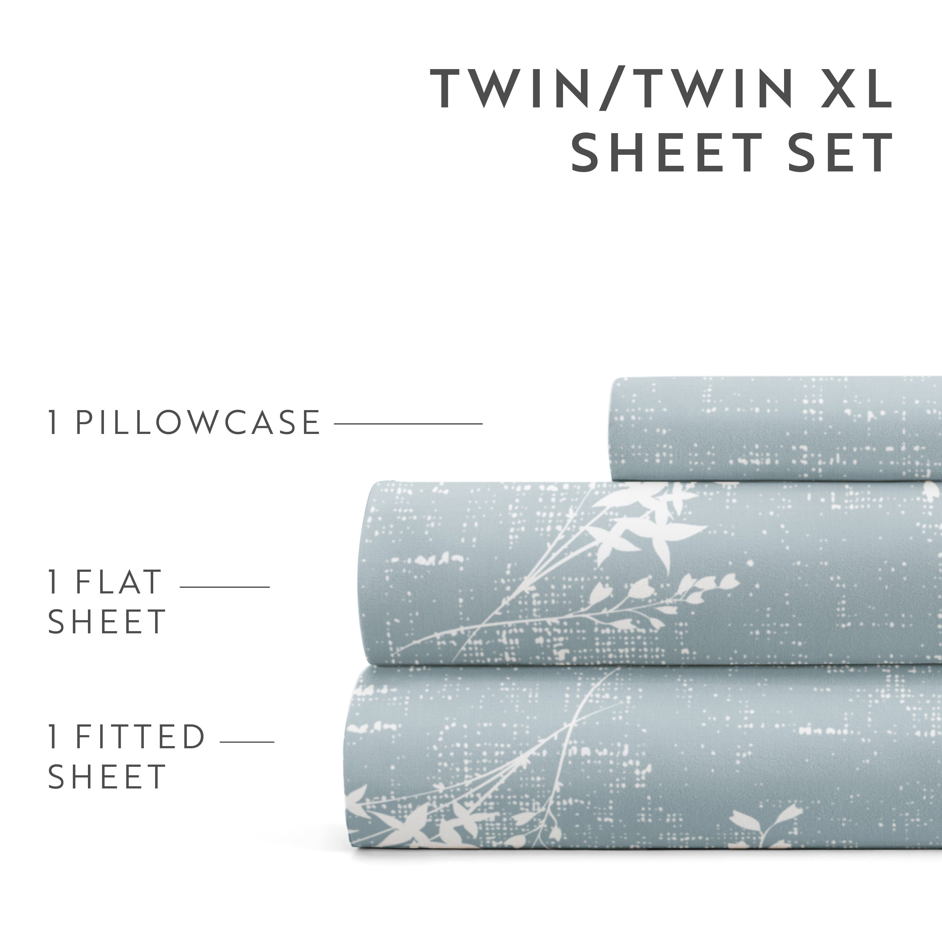 Distressed Willow 4-Piece Patterned Sheet Set