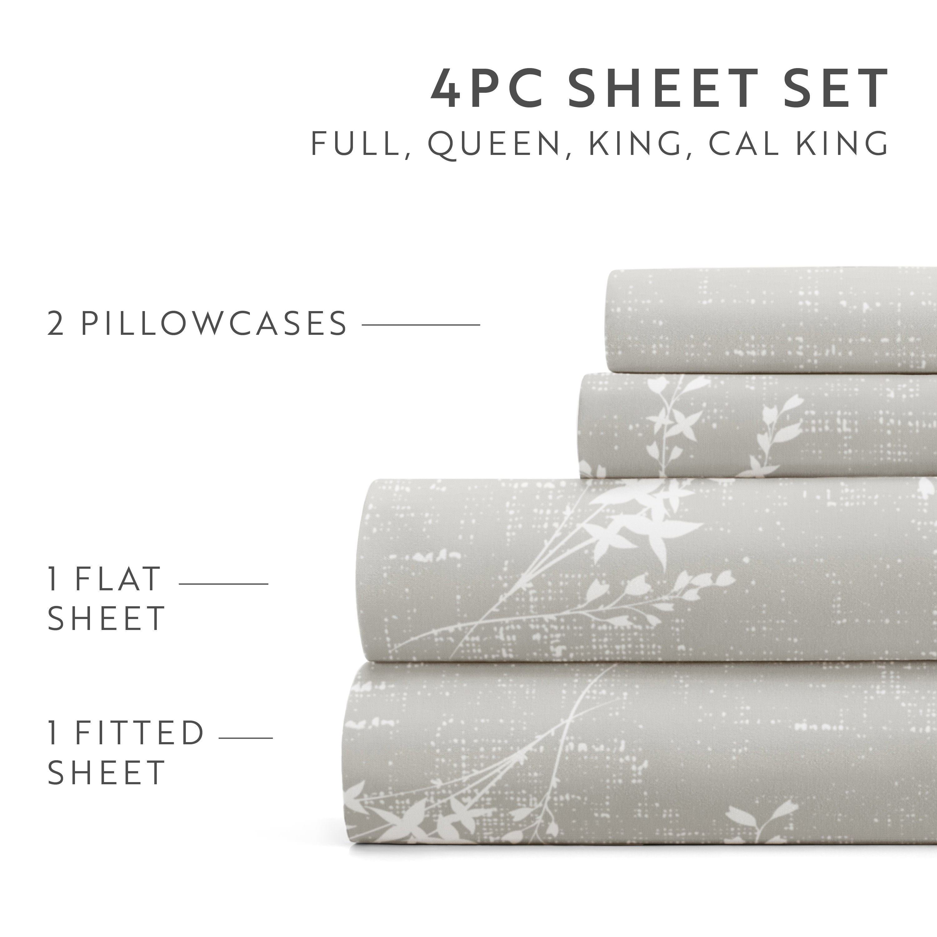 Distressed Willow 4-Piece Patterned Sheet Set