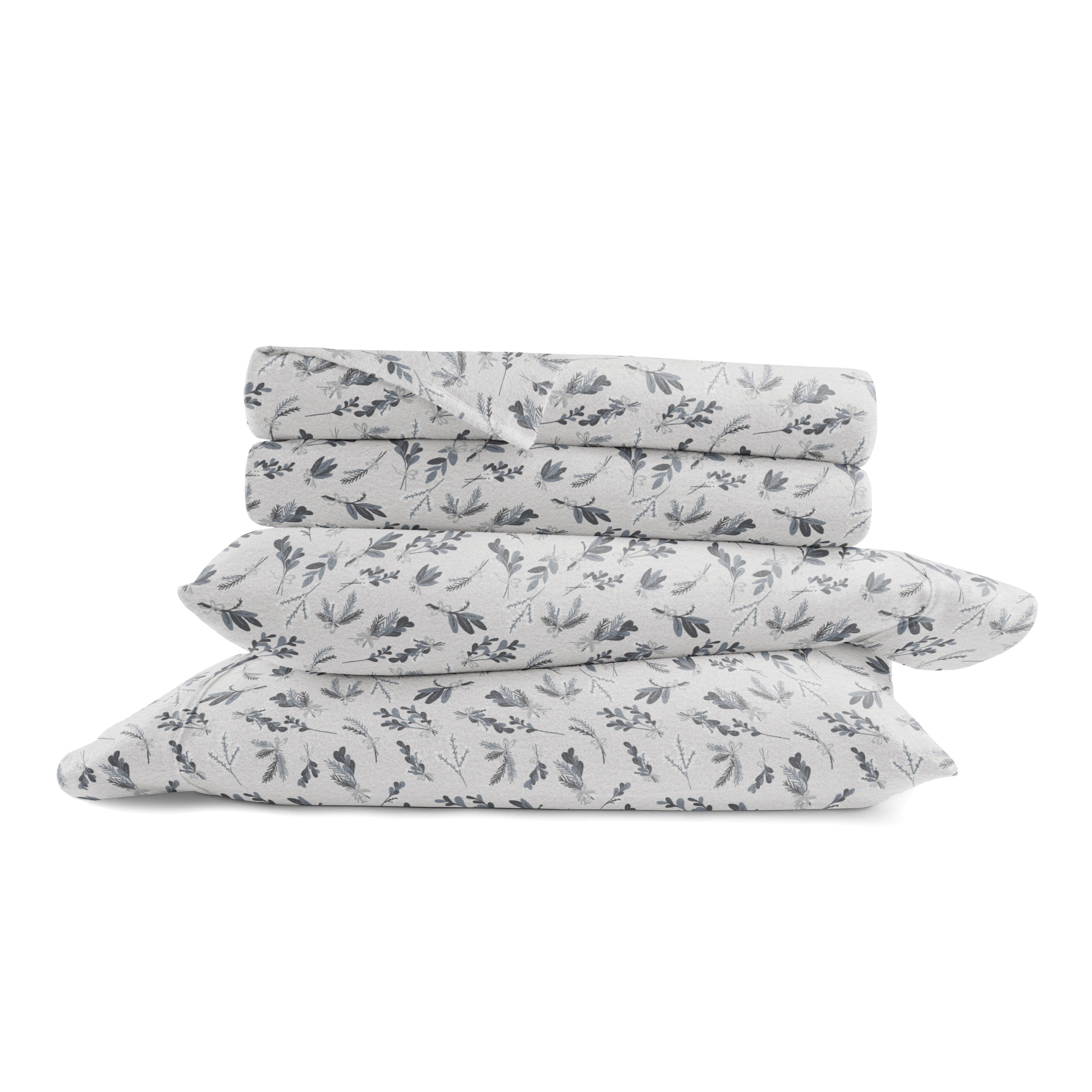 Botanical 4-Piece 100% Cotton Flannel Sheet Set