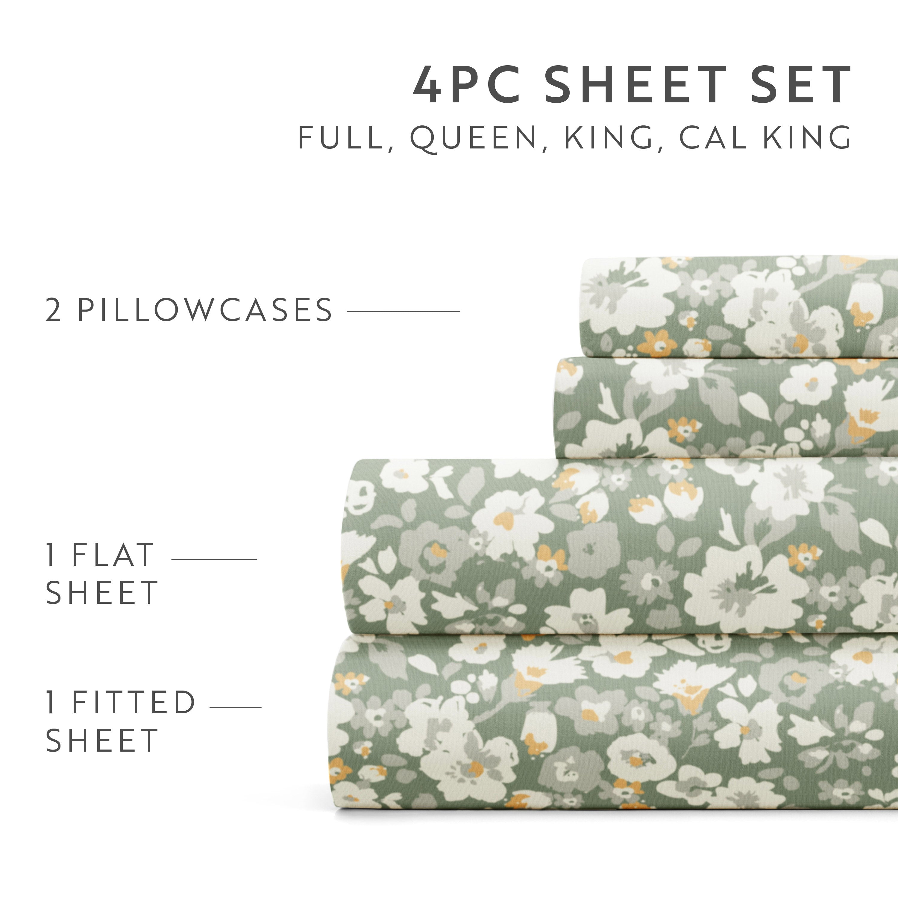 Floral Dream 4-Piece Patterned Sheet Set