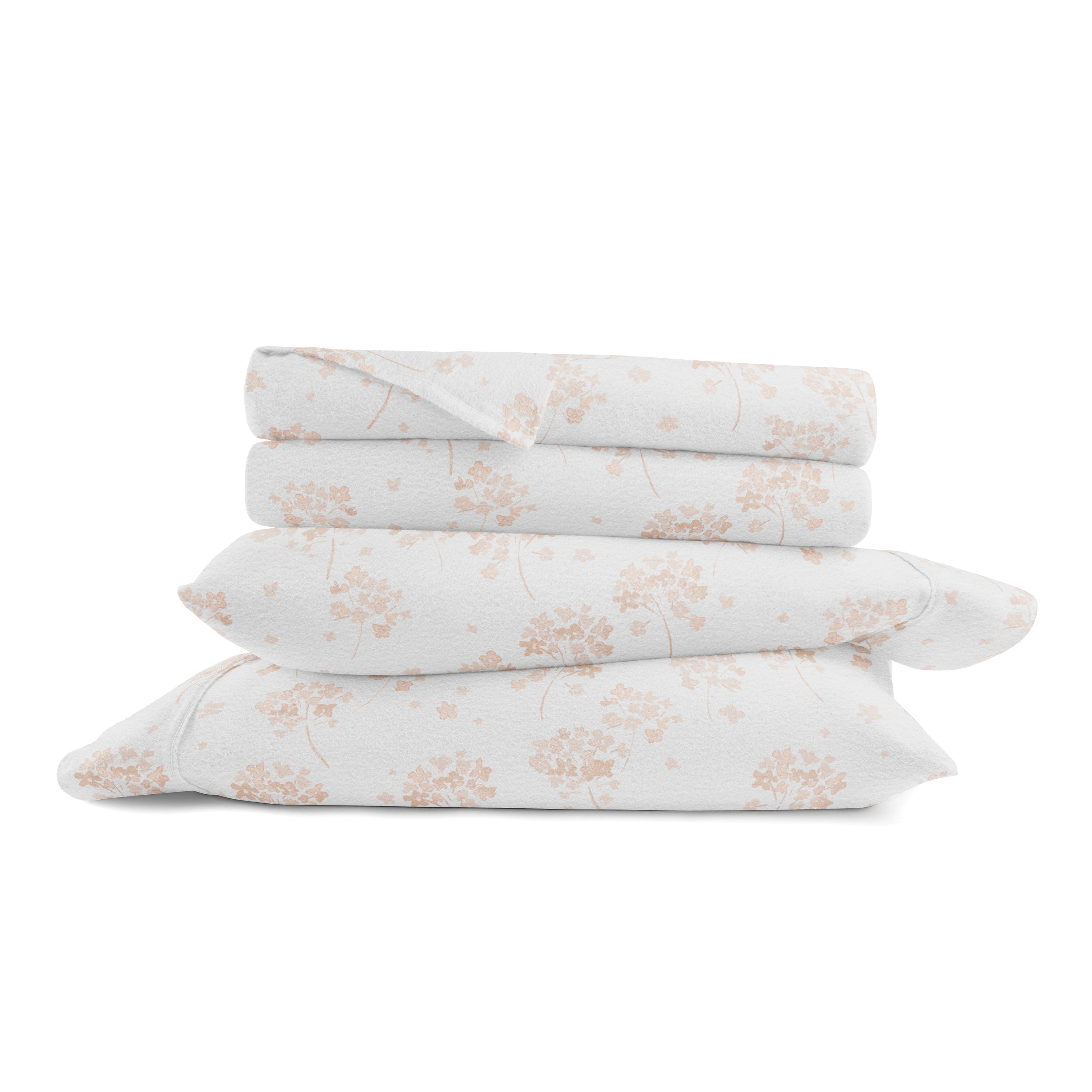 Flower Bunch 4-Piece 100% Cotton Flannel Sheet Set