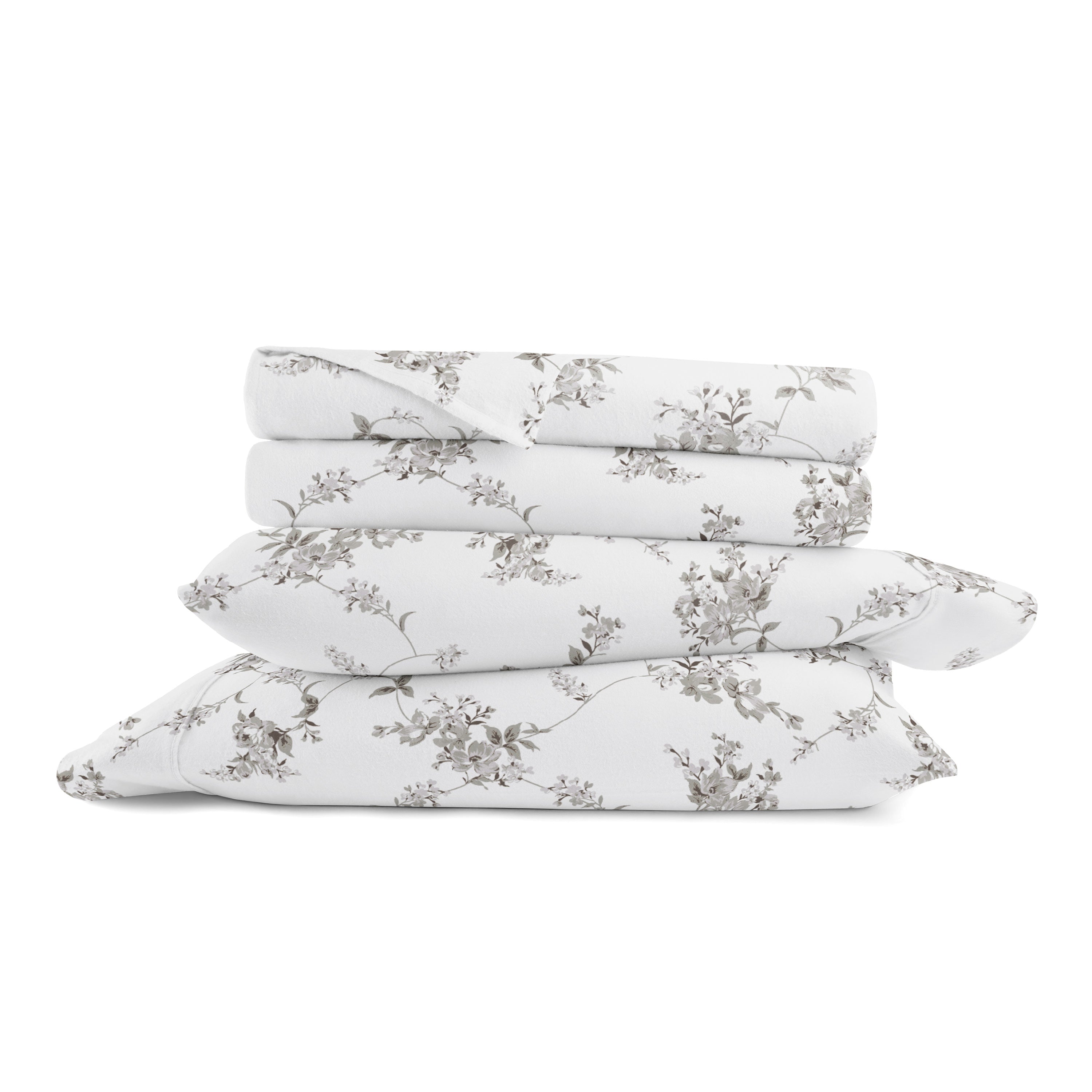 Sylvan Rose 4-Piece 100% Cotton Flannel Sheet Set