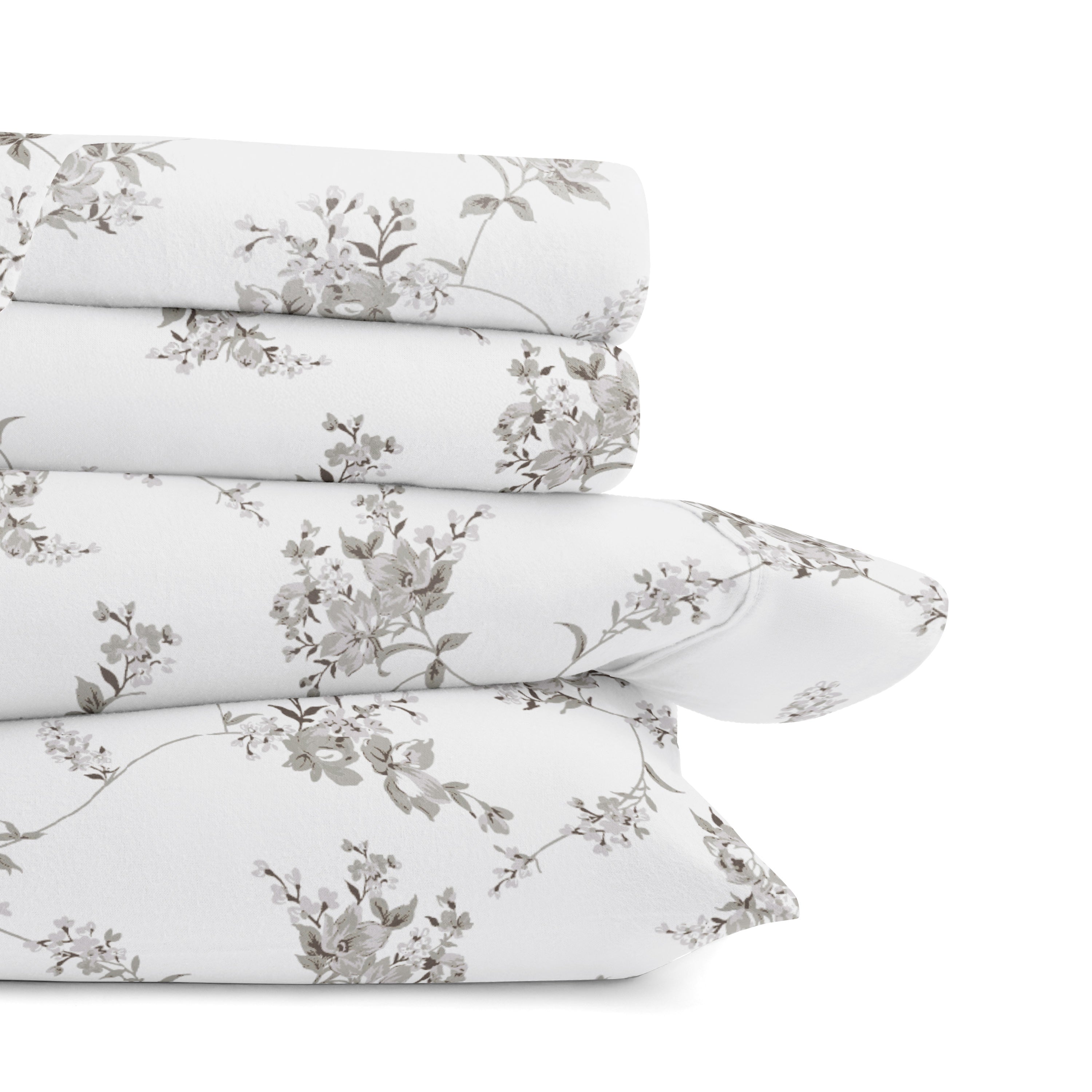 Sylvan Rose 4-Piece 100% Cotton Flannel Sheet Set
