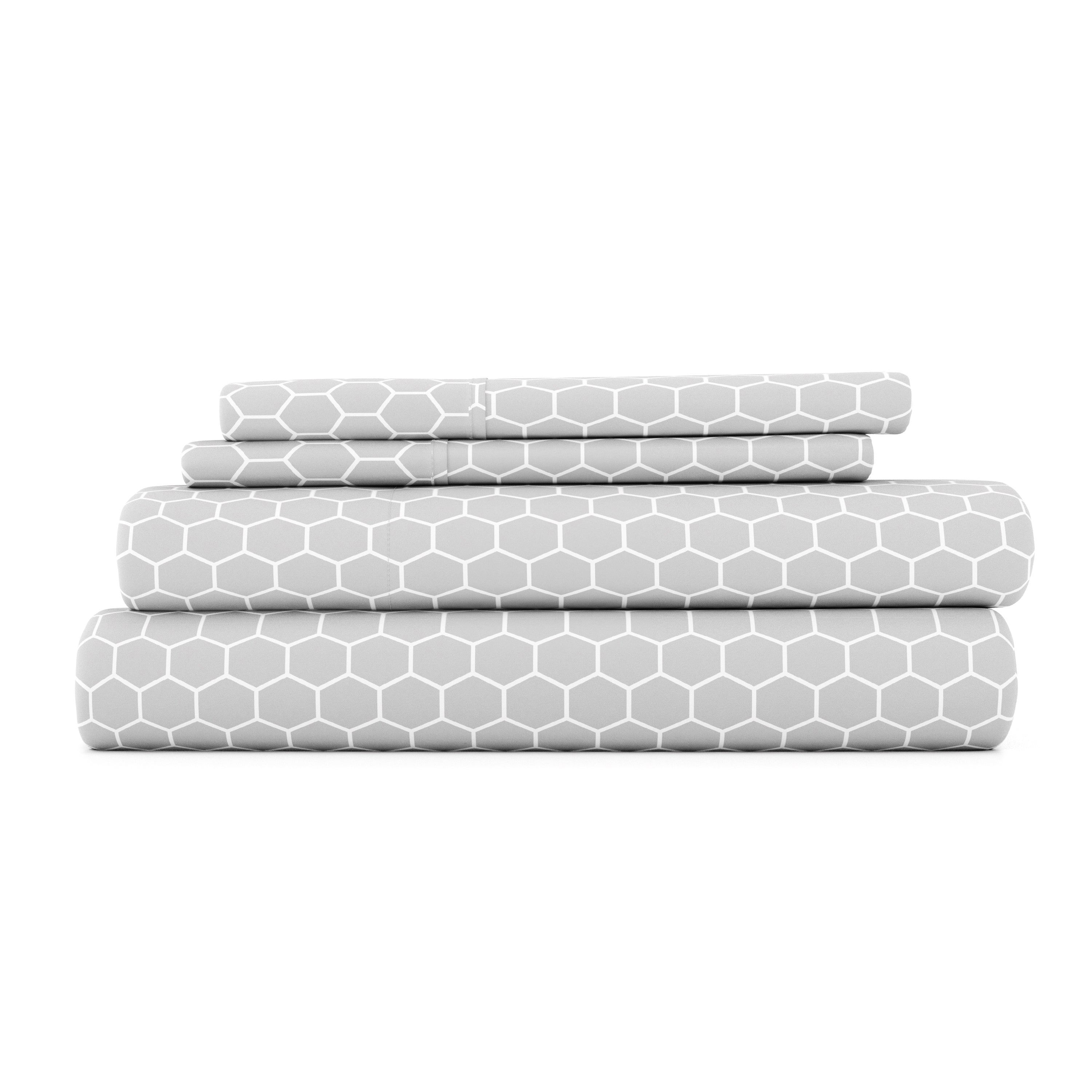Honeycomb 4-Piece Patterned Sheet Set