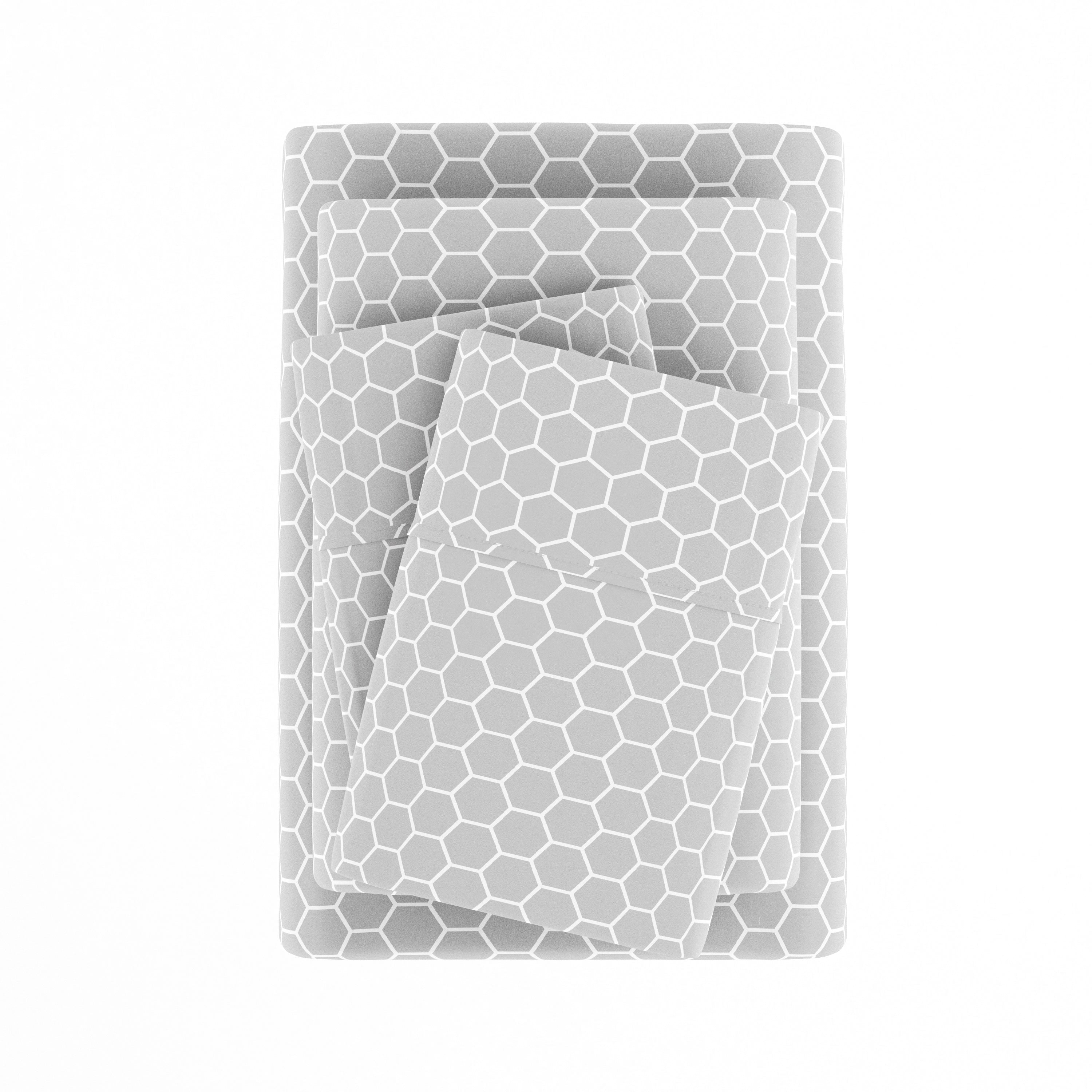 Honeycomb 4-Piece Patterned Sheet Set