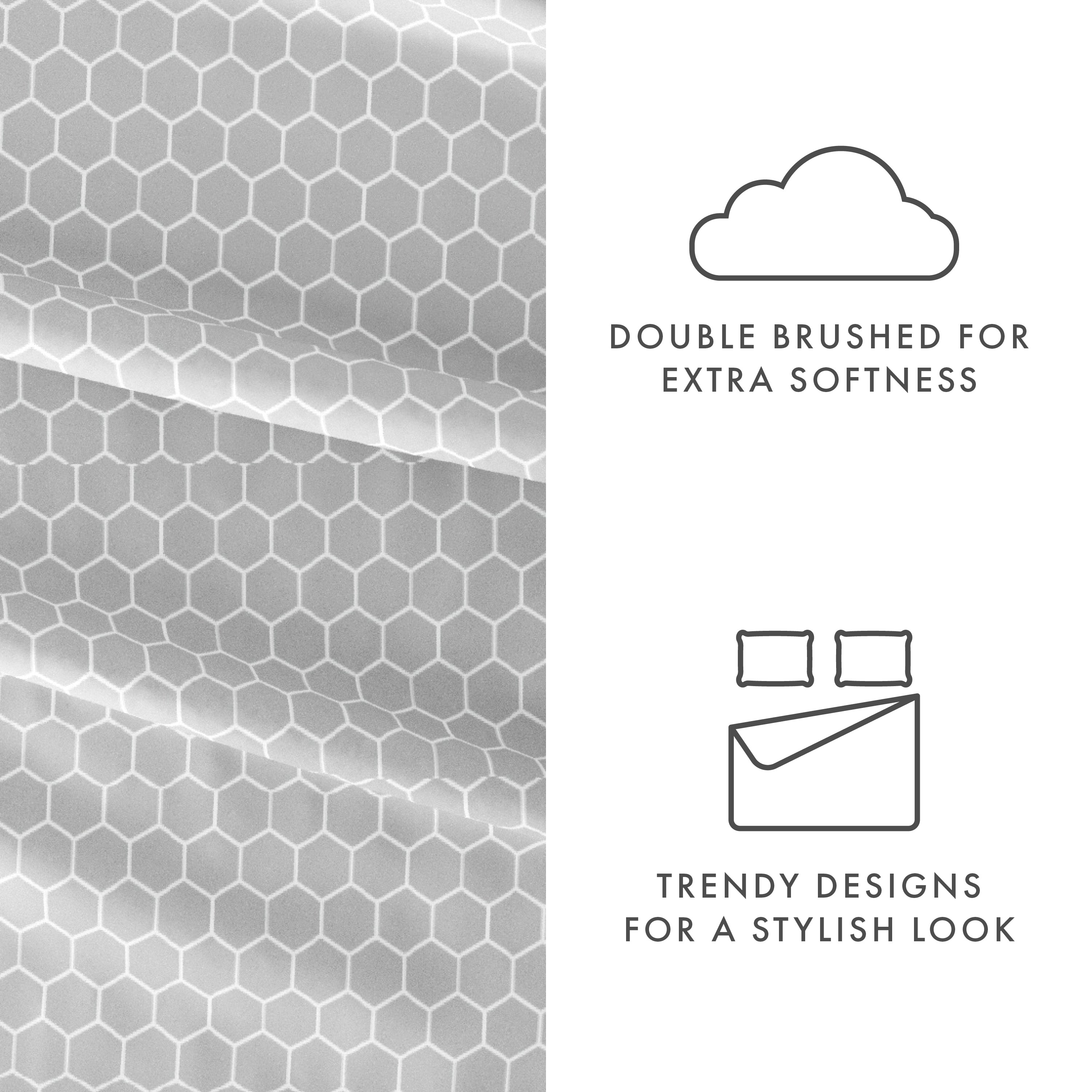 Honeycomb 4-Piece Patterned Sheet Set