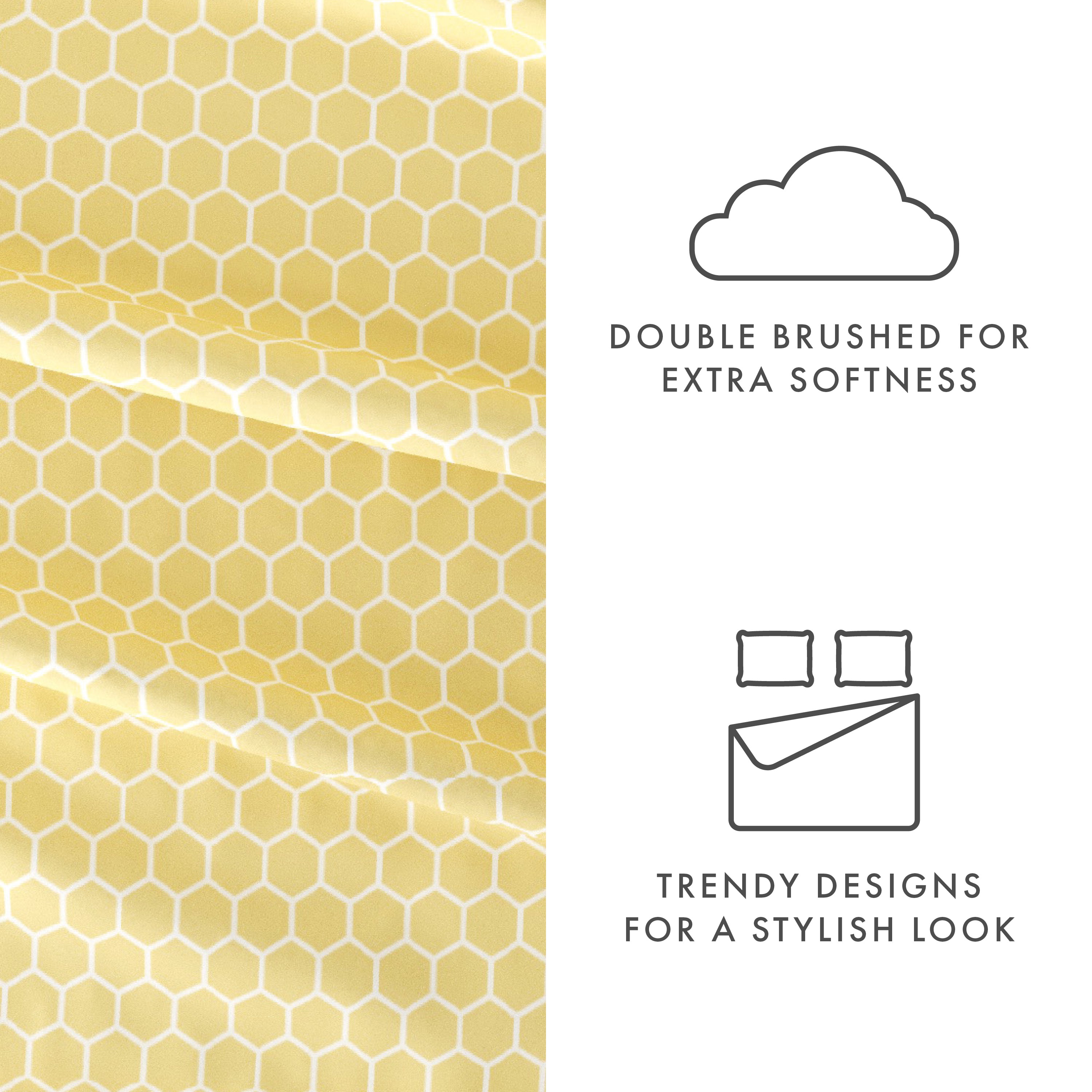 Honeycomb 4-Piece Patterned Sheet Set