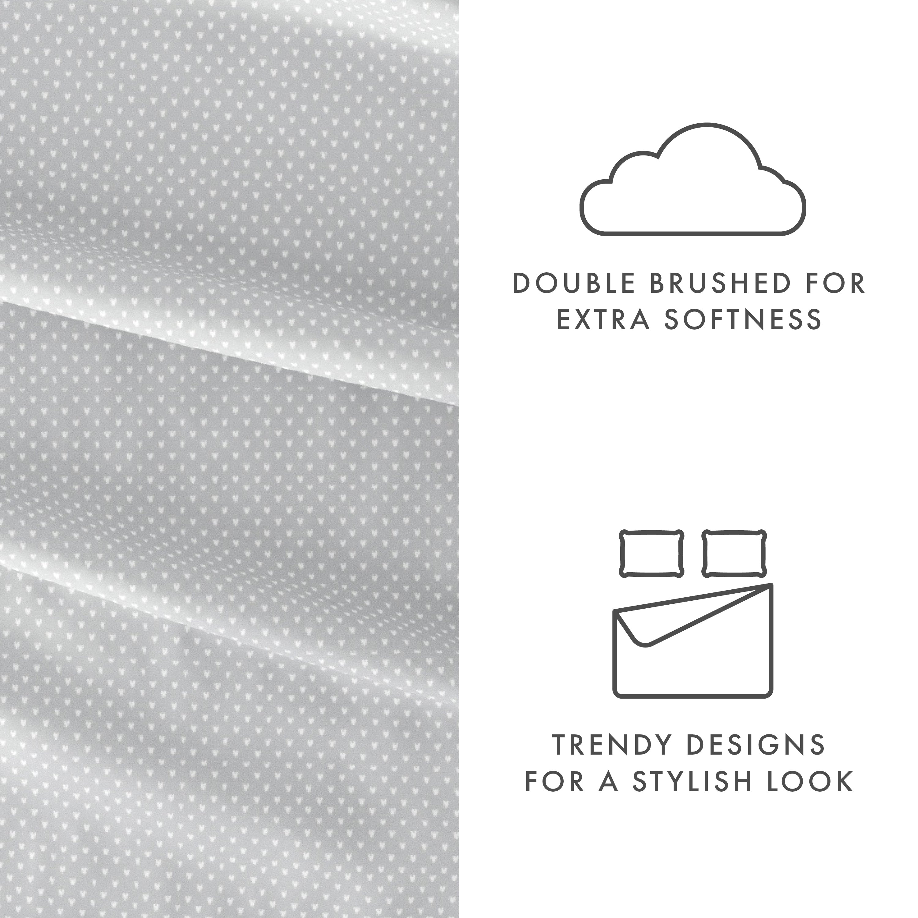 My Heart 4-Piece Patterned Sheet Set