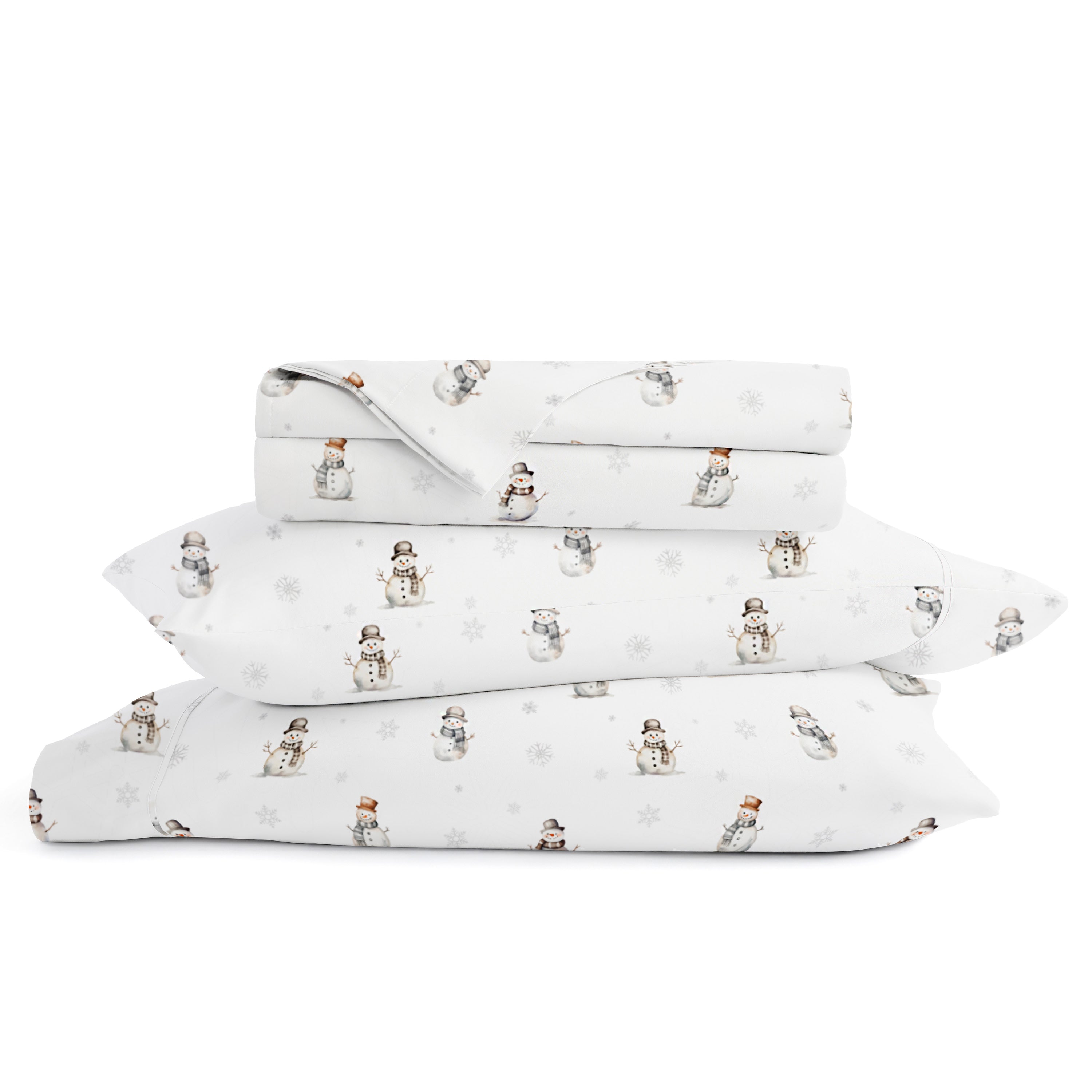 Vintage Snowman 4-Piece Patterned Sheet Set