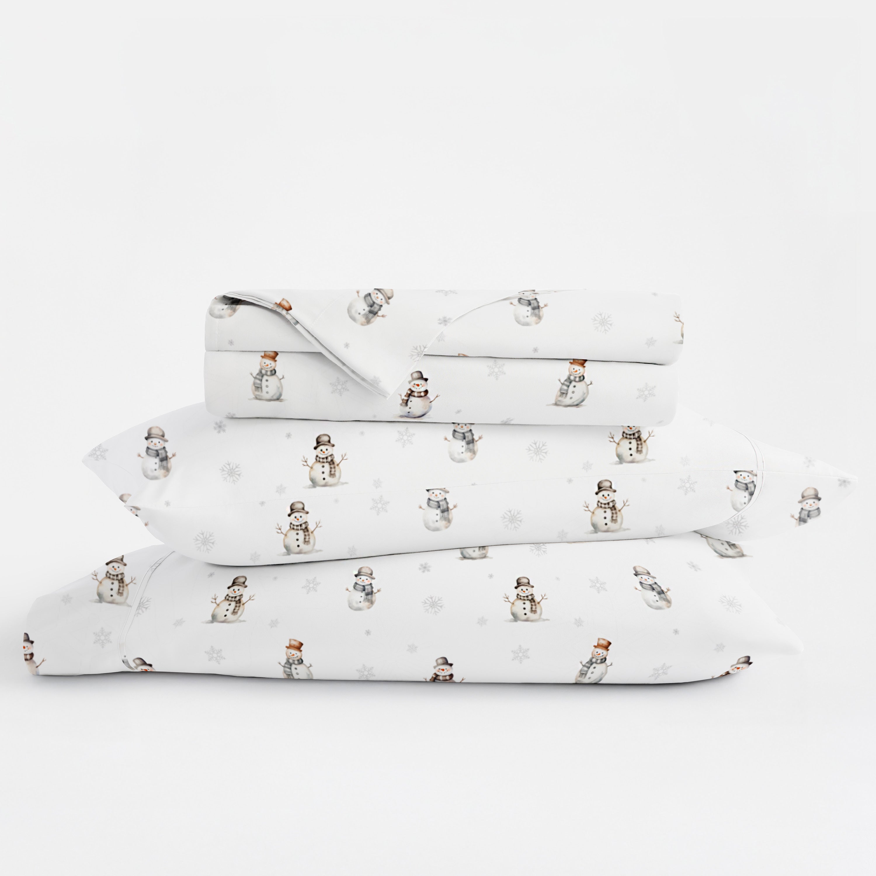 Vintage Snowman 4-Piece Patterned Sheet Set