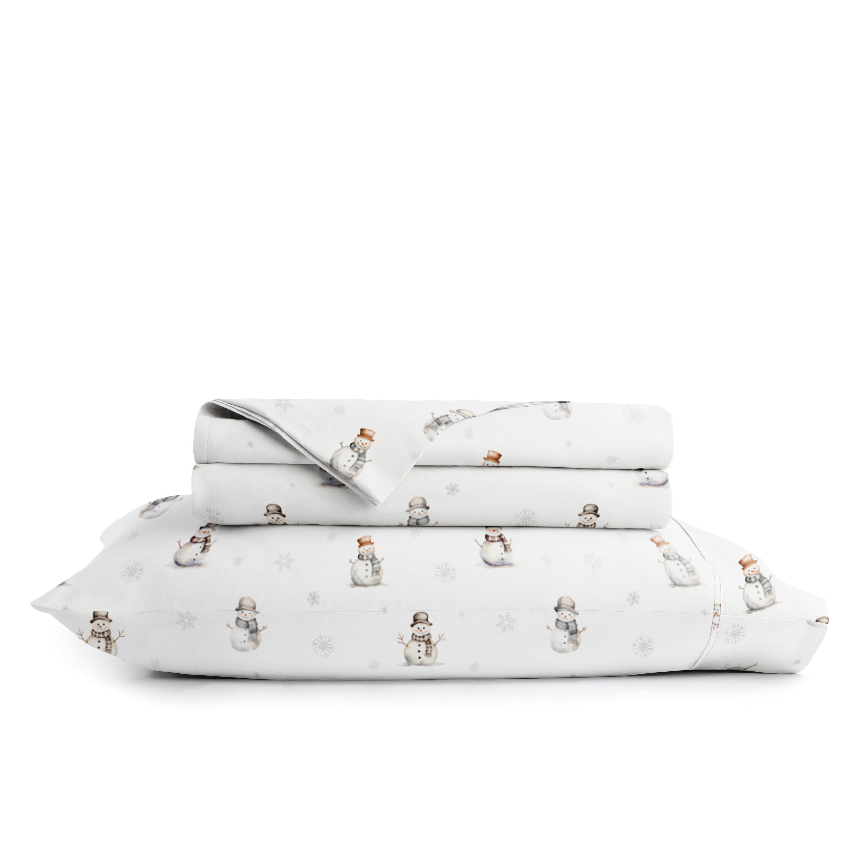 Vintage Snowman 4-Piece Patterned Sheet Set