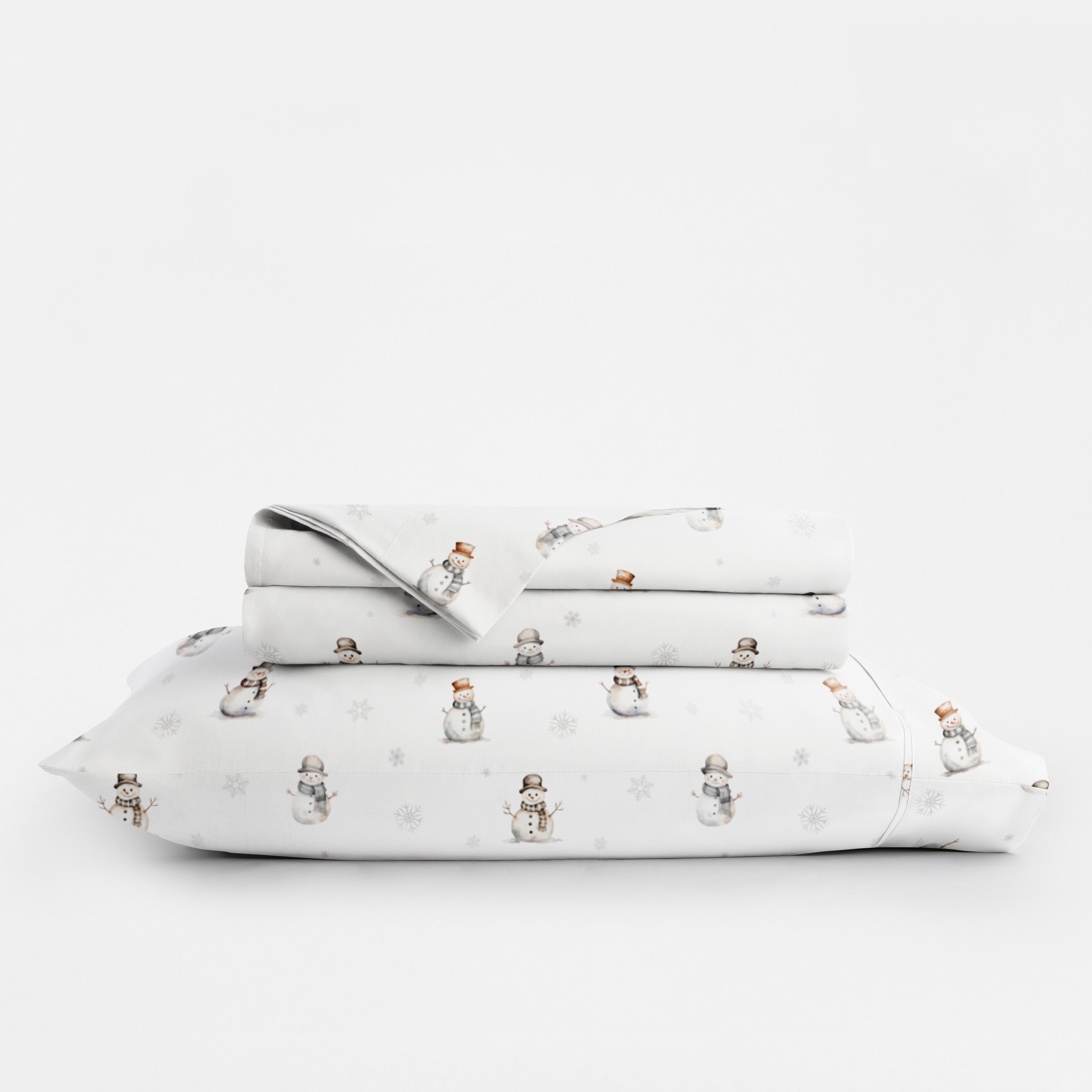 Vintage Snowman 4-Piece Patterned Sheet Set