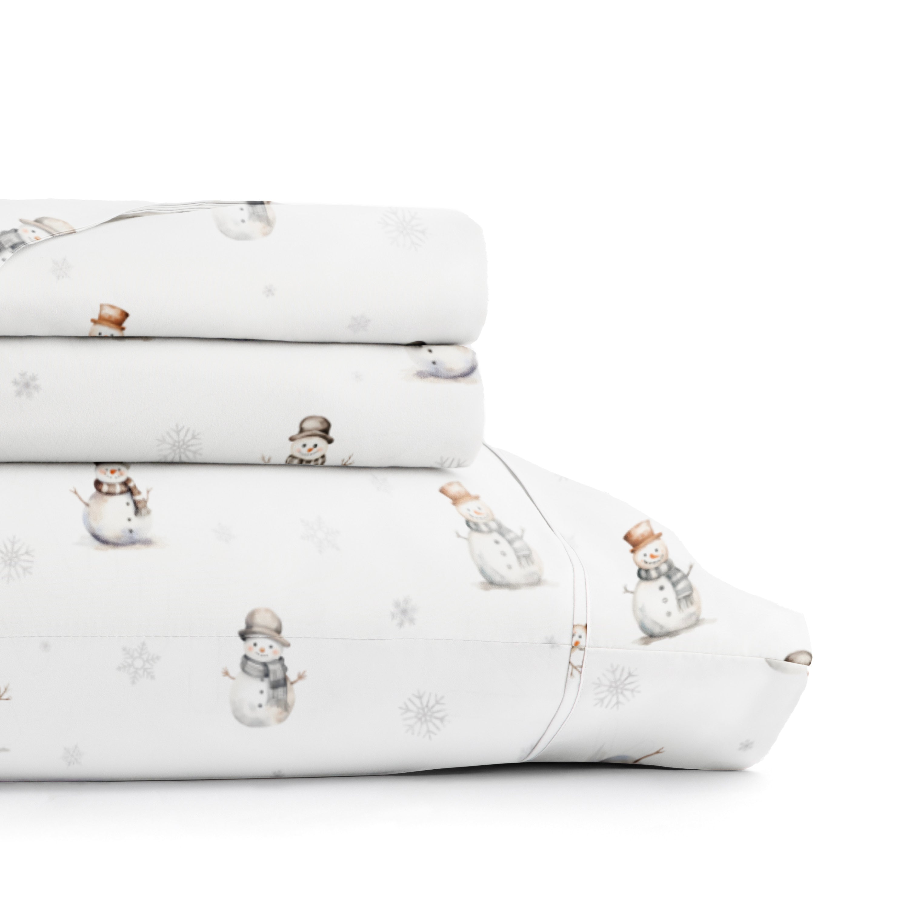 Vintage Snowman 4-Piece Patterned Sheet Set