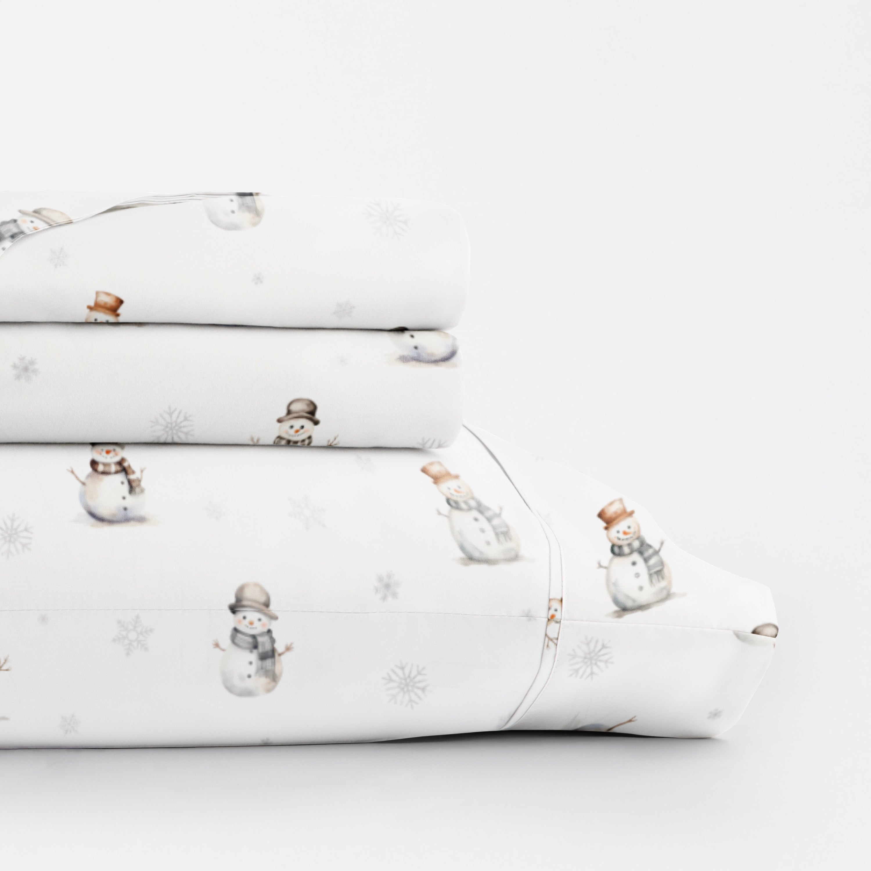 Vintage Snowman 4-Piece Patterned Sheet Set
