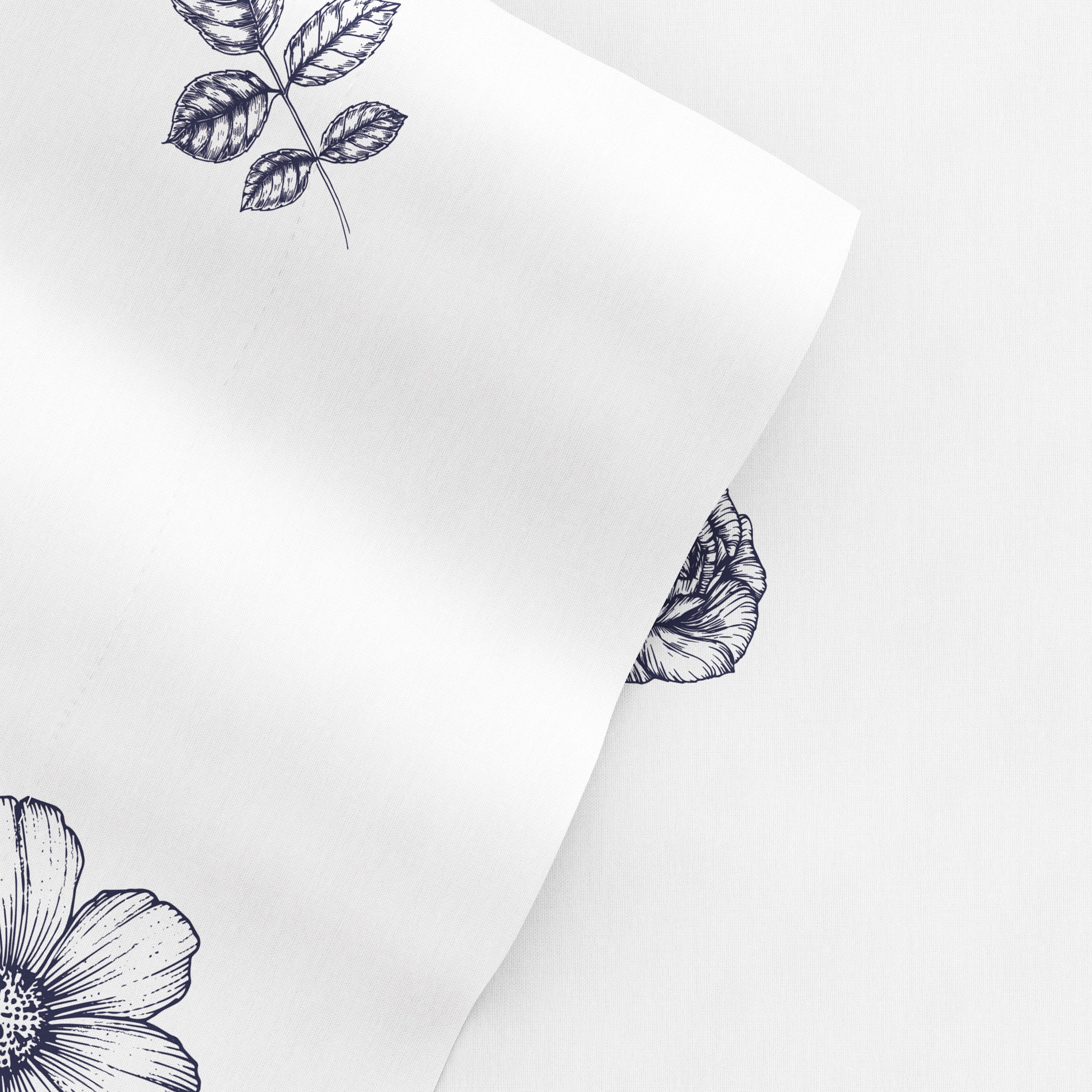 Indigo Flowers 4-Piece Patterned Sheet Set