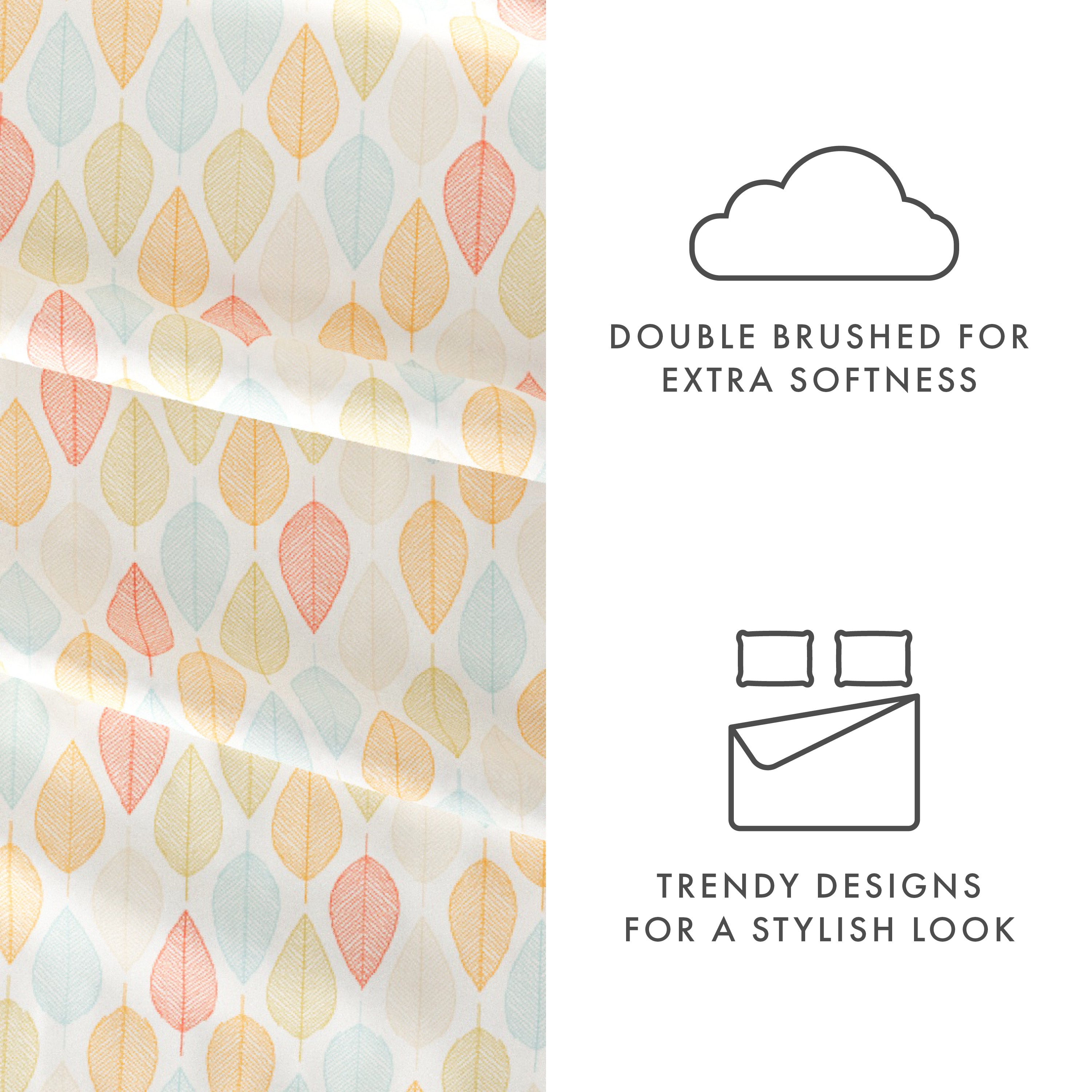 Fall Foliage 4-Piece Patterned Sheet Set