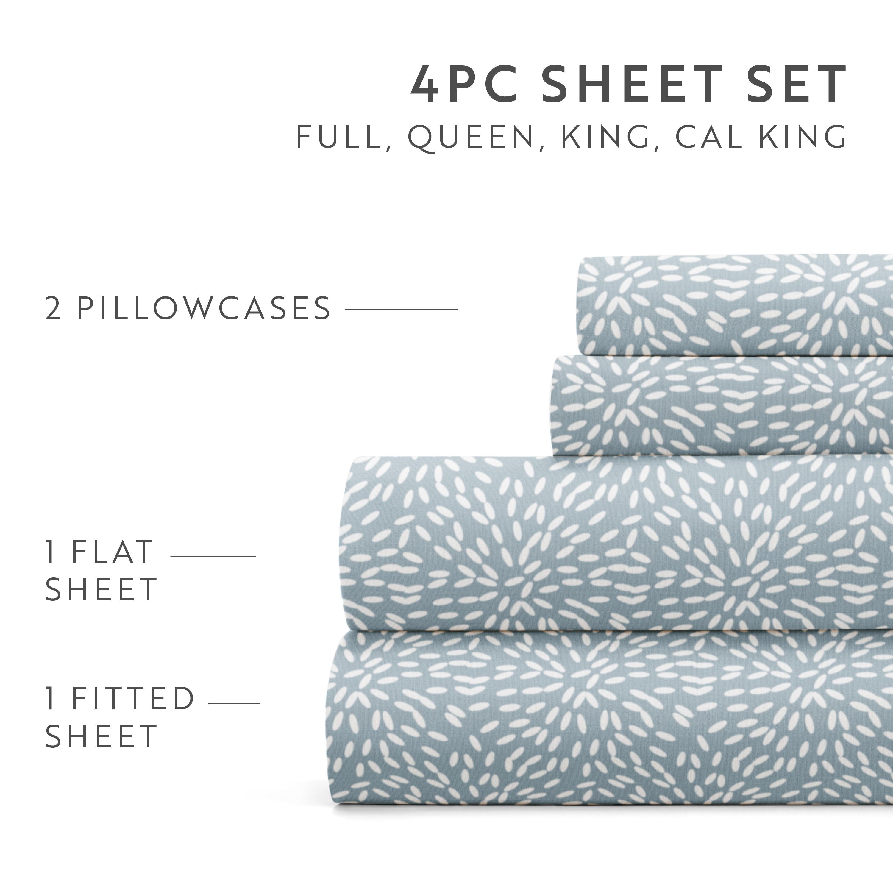 Modern Circles 4-Piece Patterned Sheet Set