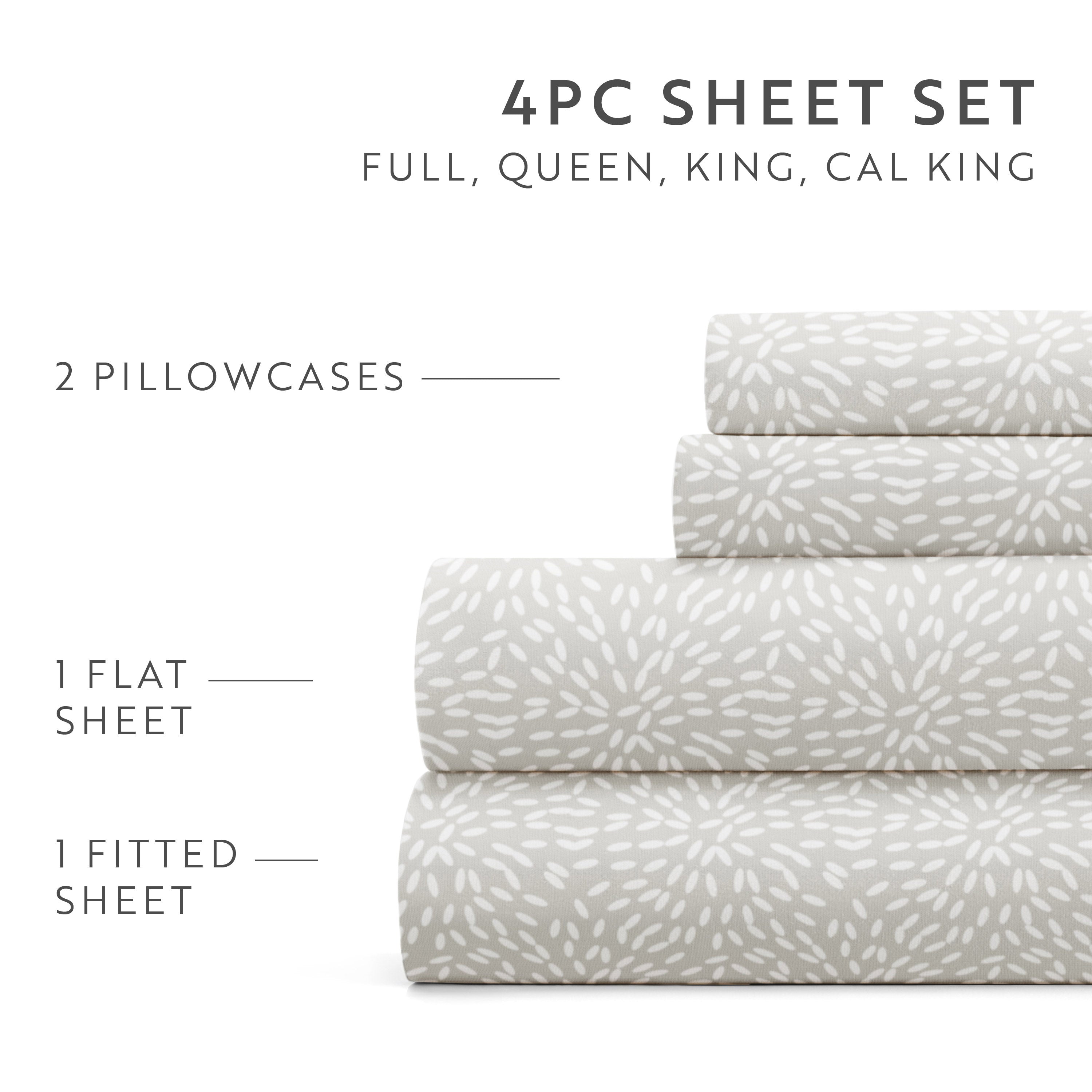 Modern Circles 4-Piece Patterned Sheet Set
