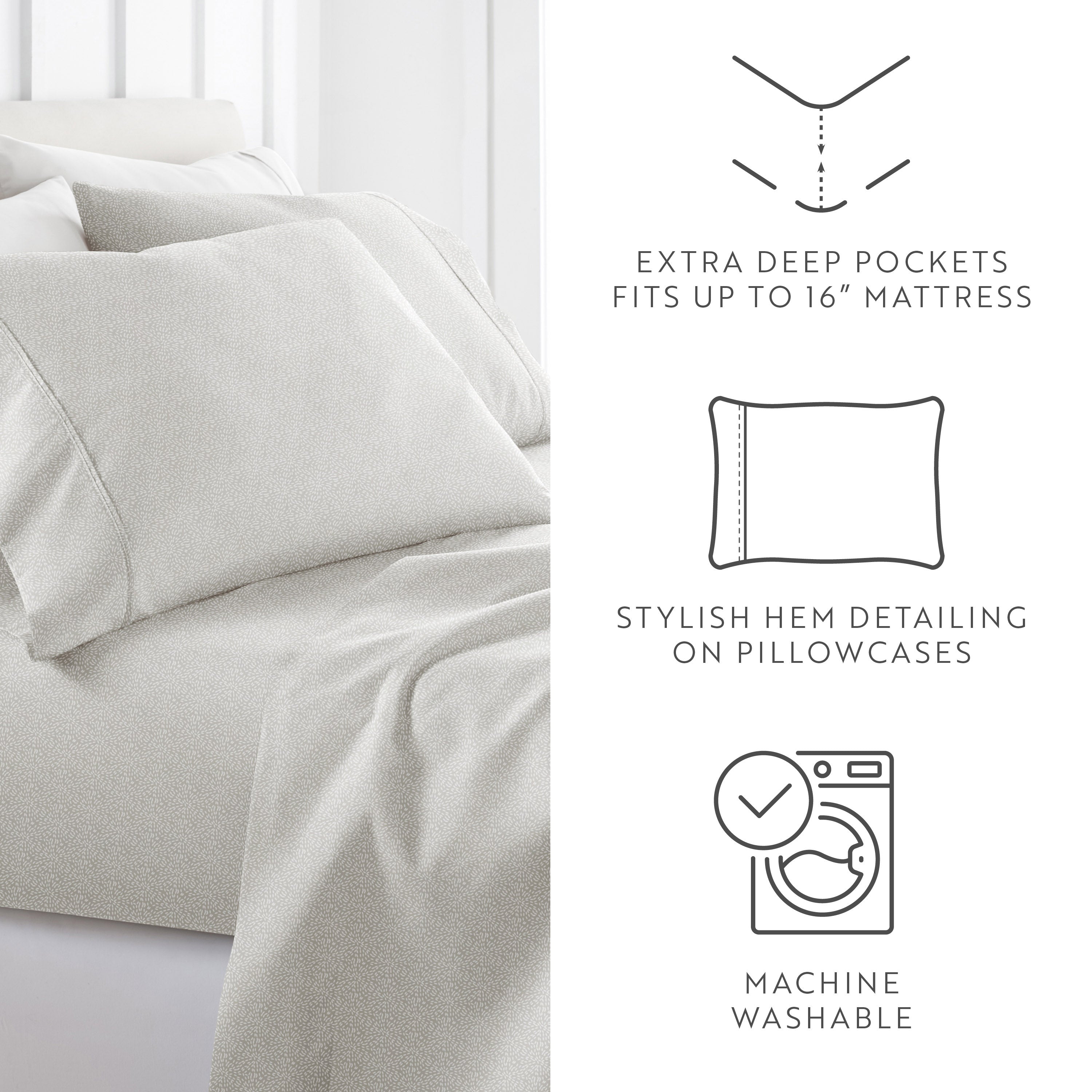 Modern Circles 4-Piece Patterned Sheet Set