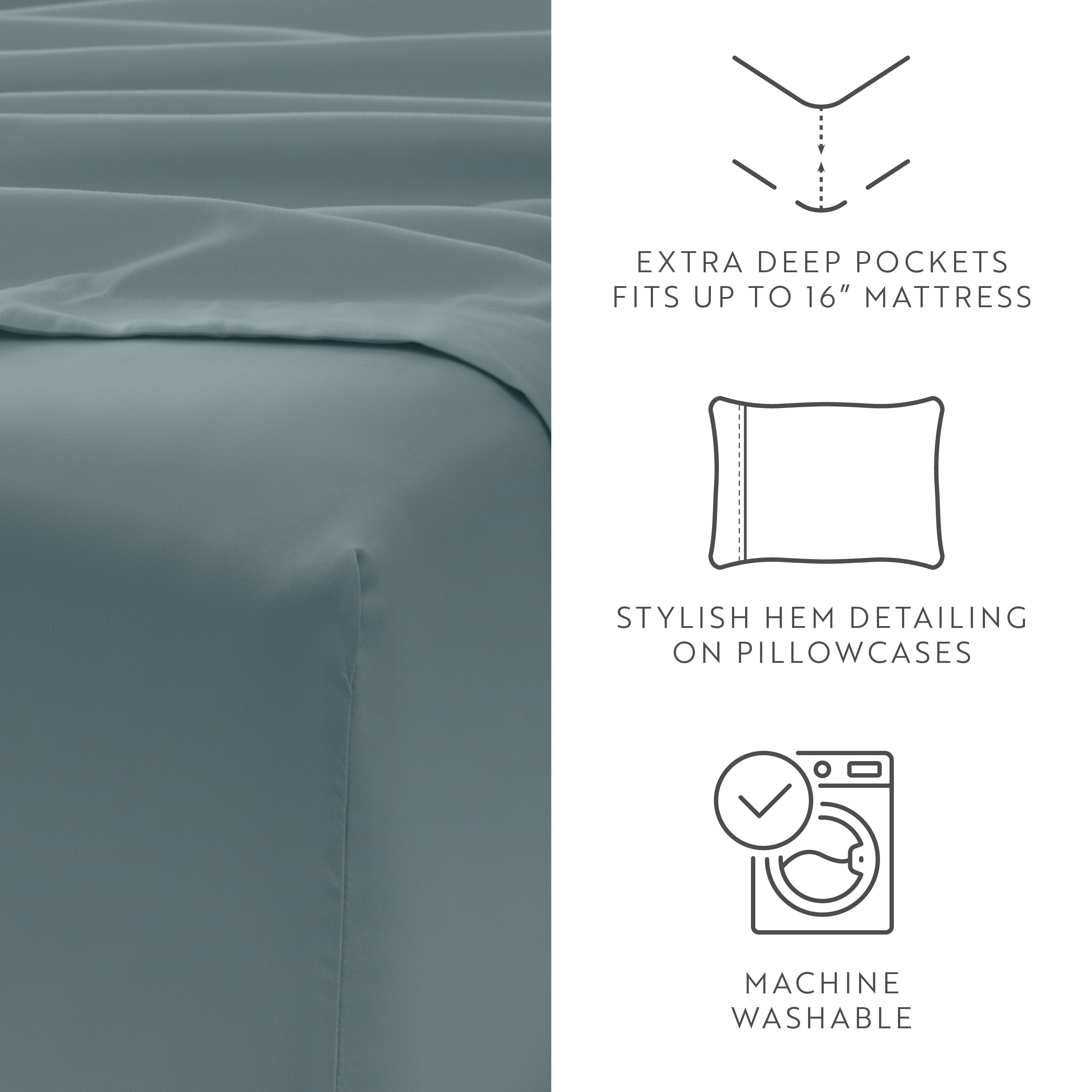 4-Piece Double Brushed Solid Sheet Set