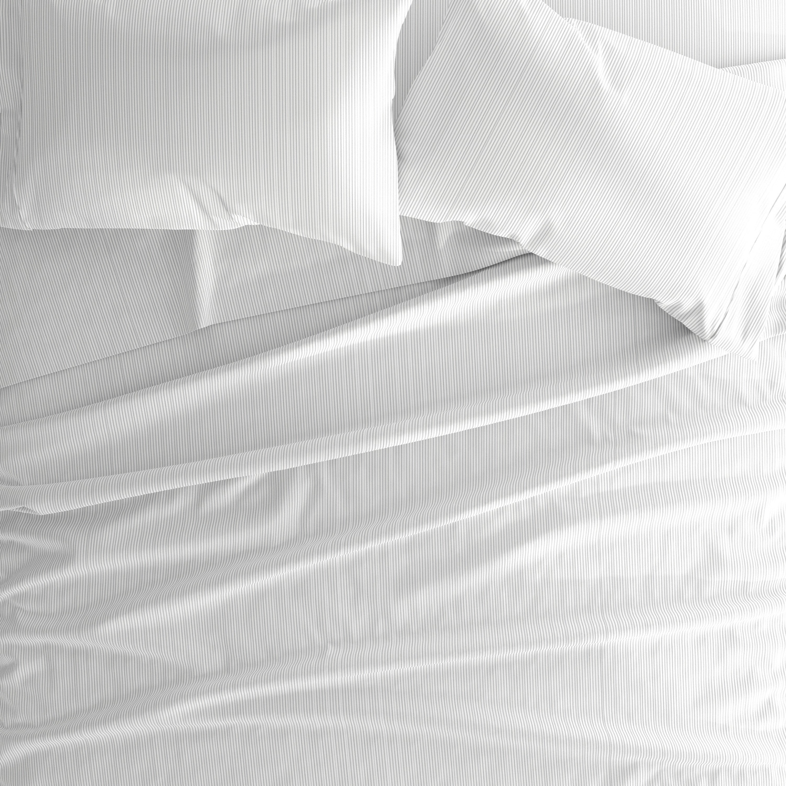 Pinstriped 4-Piece Patterned Sheet Set