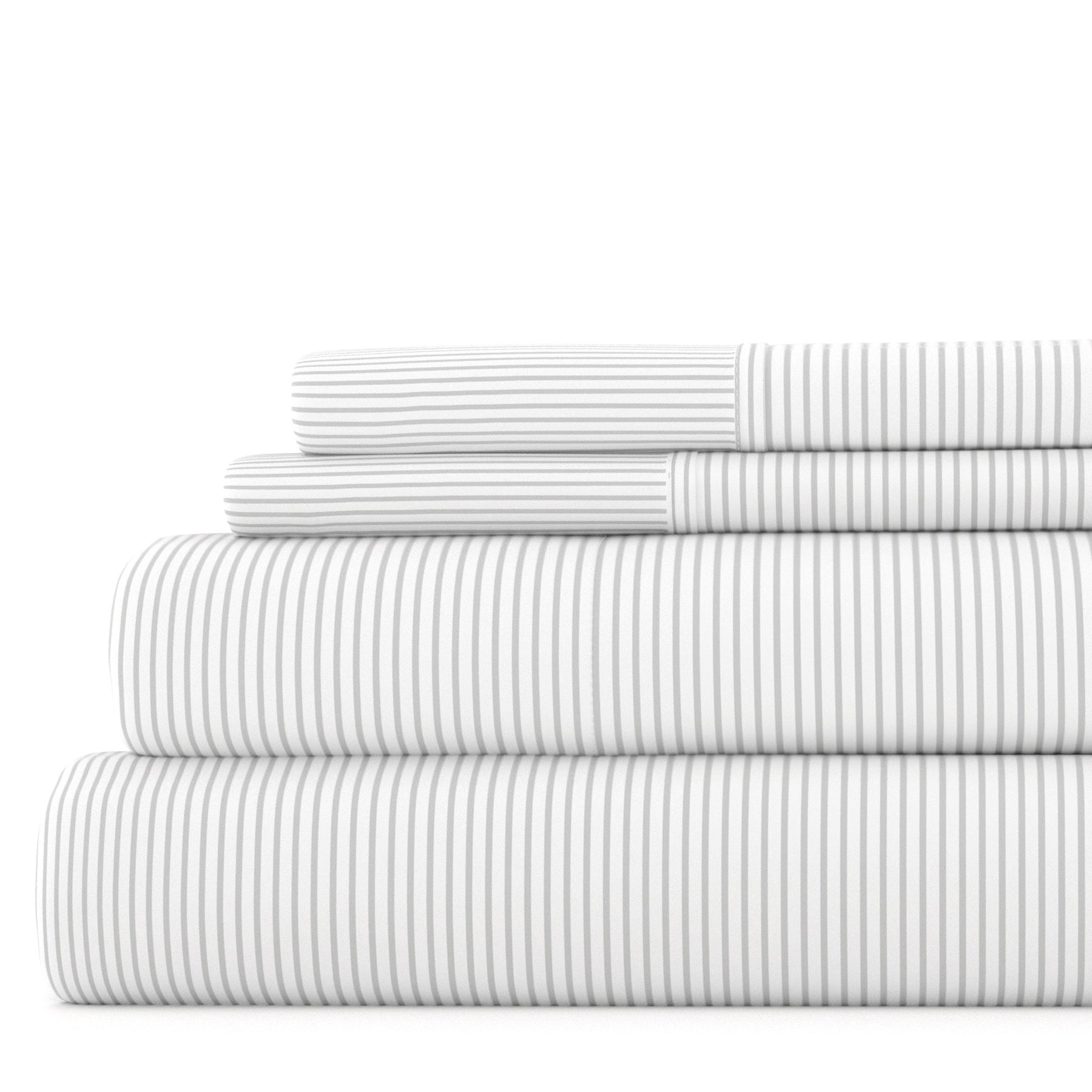 Pinstriped 4-Piece Patterned Sheet Set