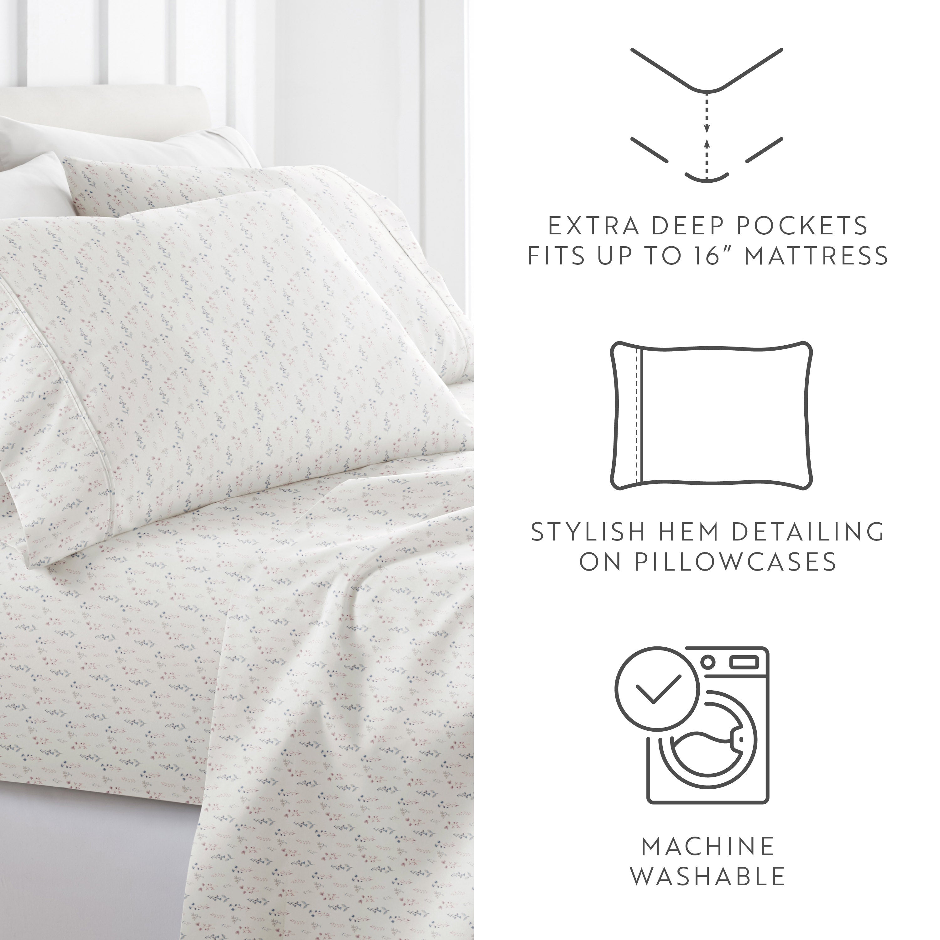Painted Meadow 4-Piece Patterned Sheet Set