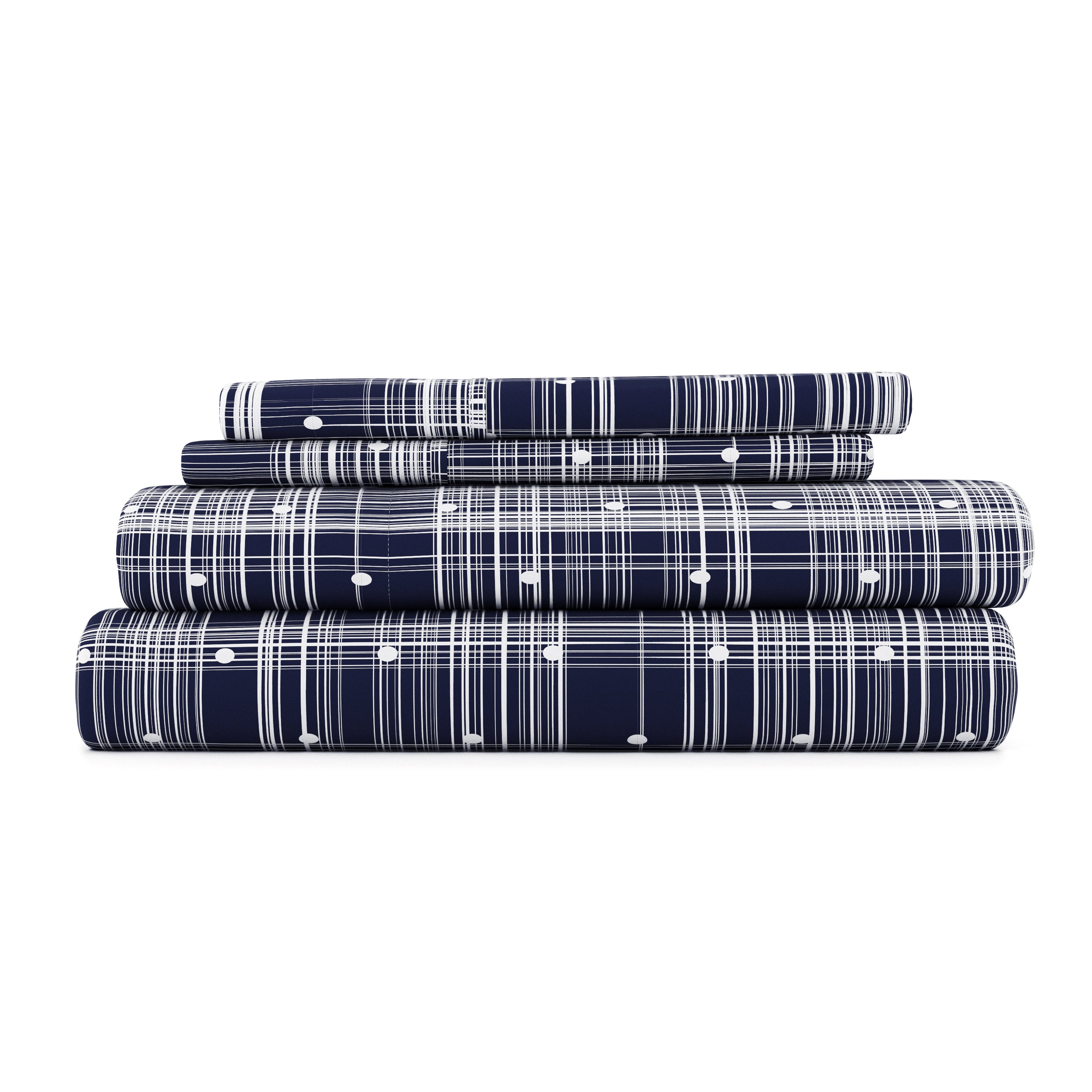 Polka Dot 4-Piece Patterned Sheet Set