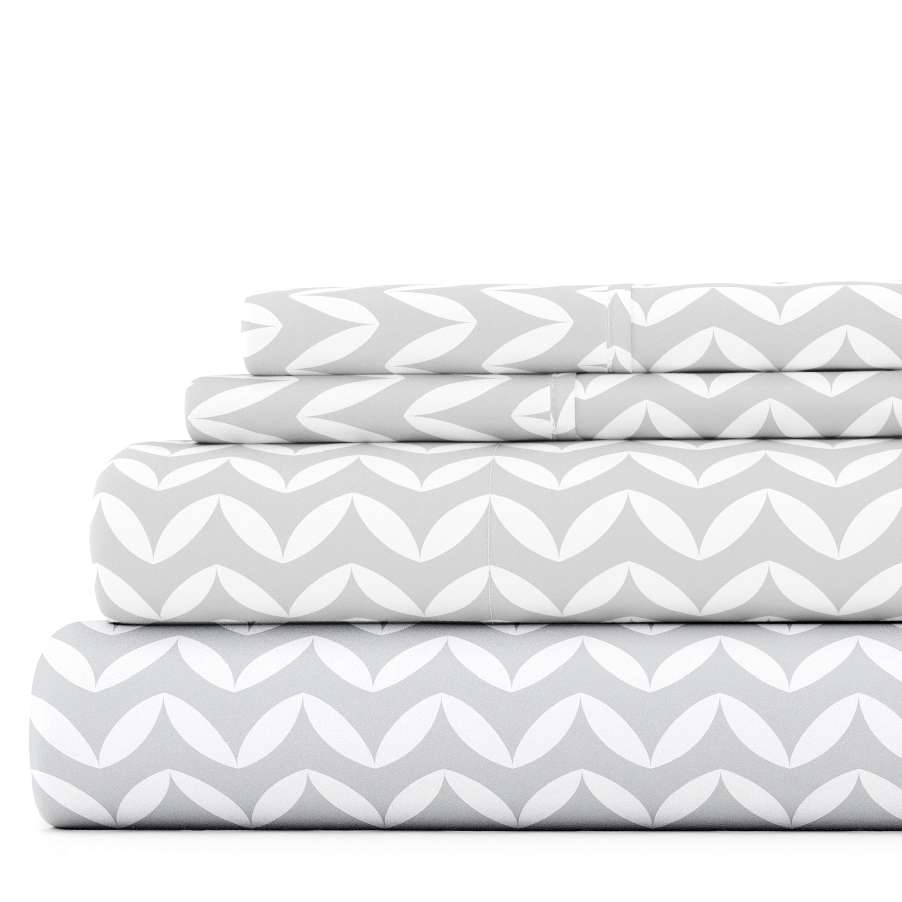 Puffed Chevron 4-Piece Patterned Sheet Set