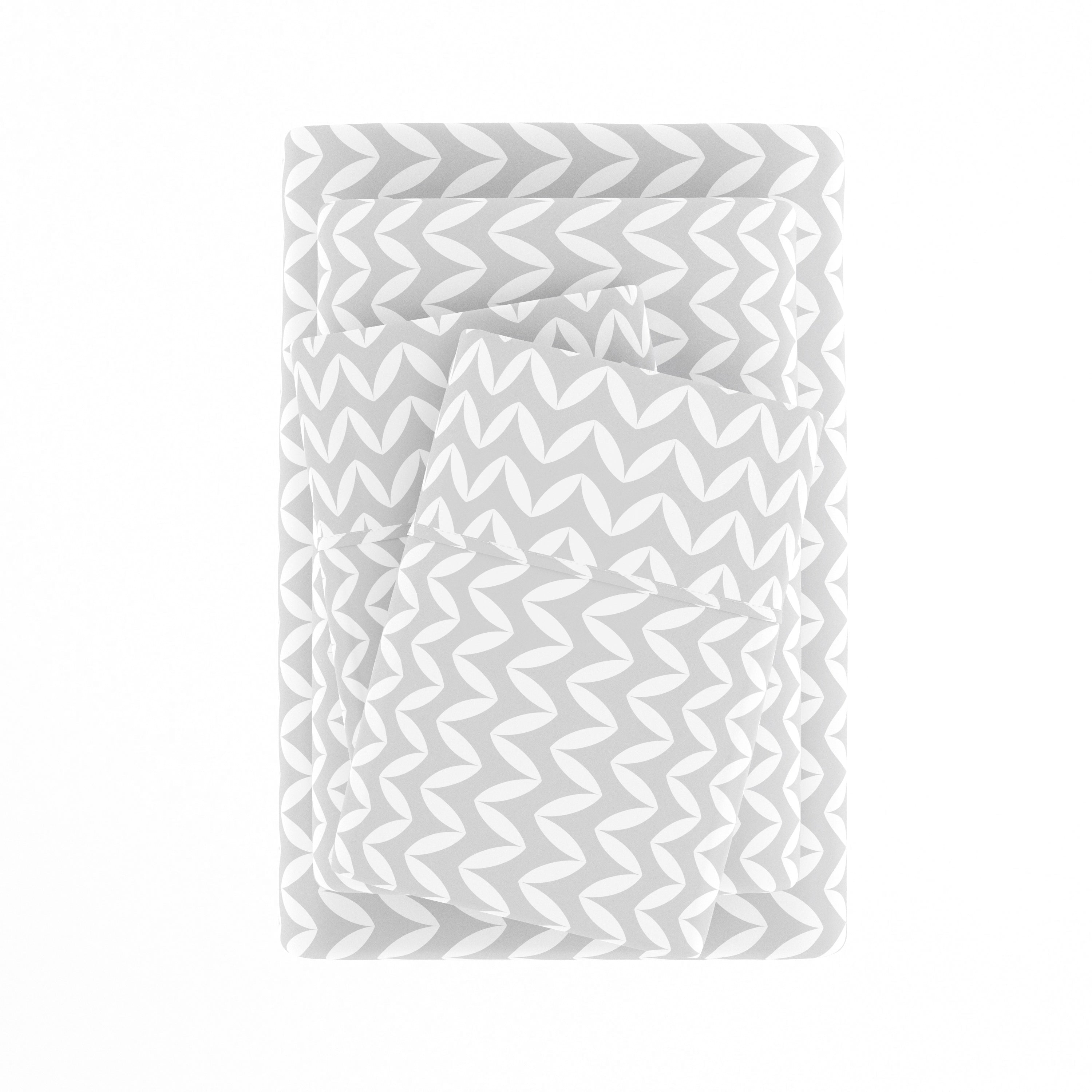 Puffed Chevron 4-Piece Patterned Sheet Set