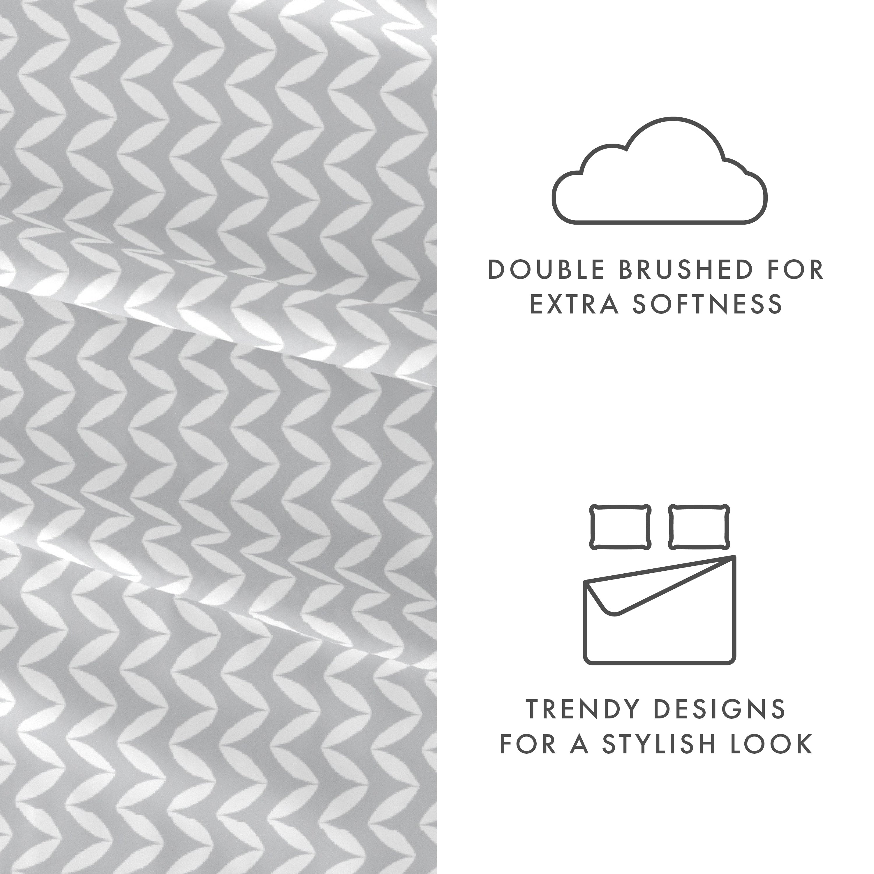 Puffed Chevron 4-Piece Patterned Sheet Set