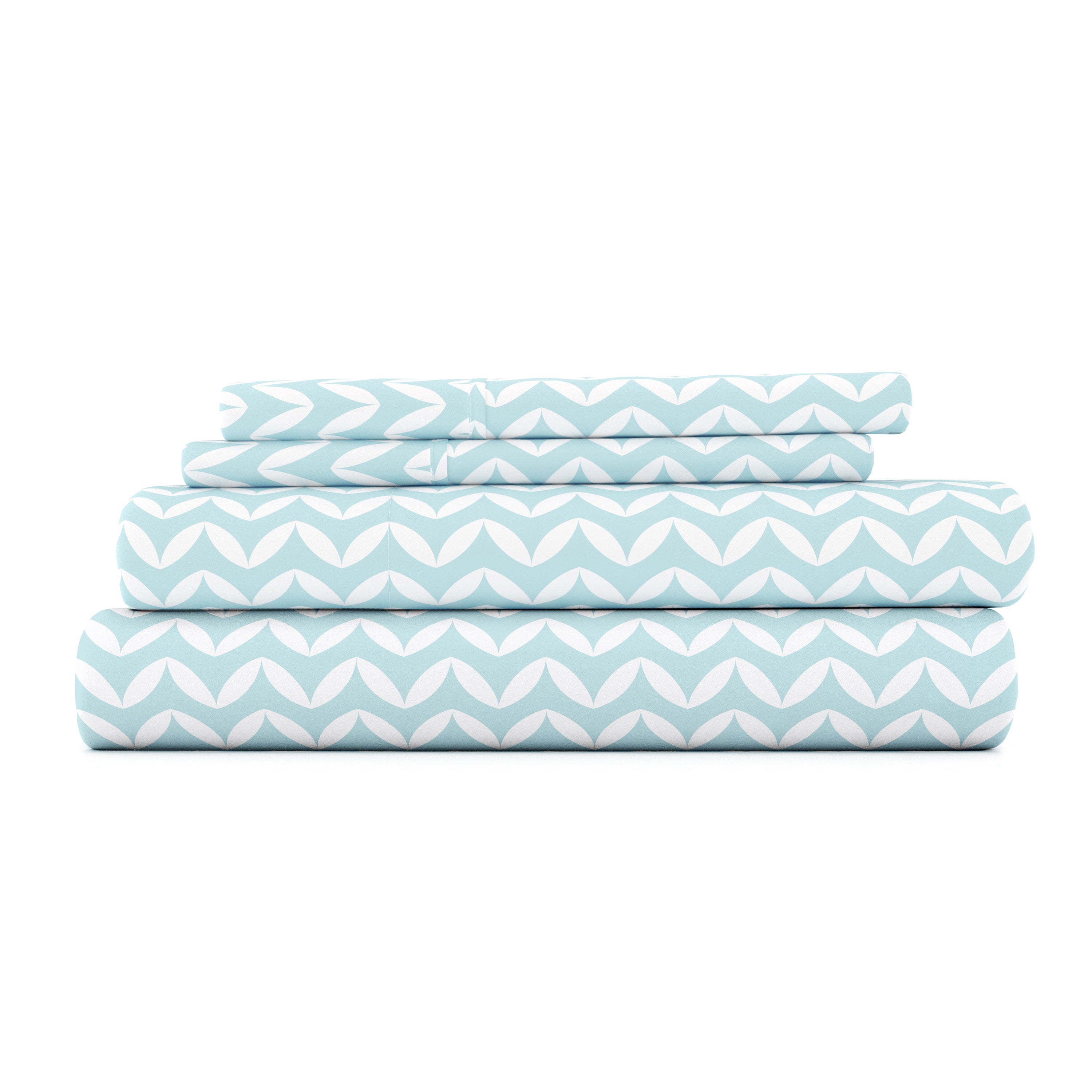Puffed Chevron 4-Piece Patterned Sheet Set