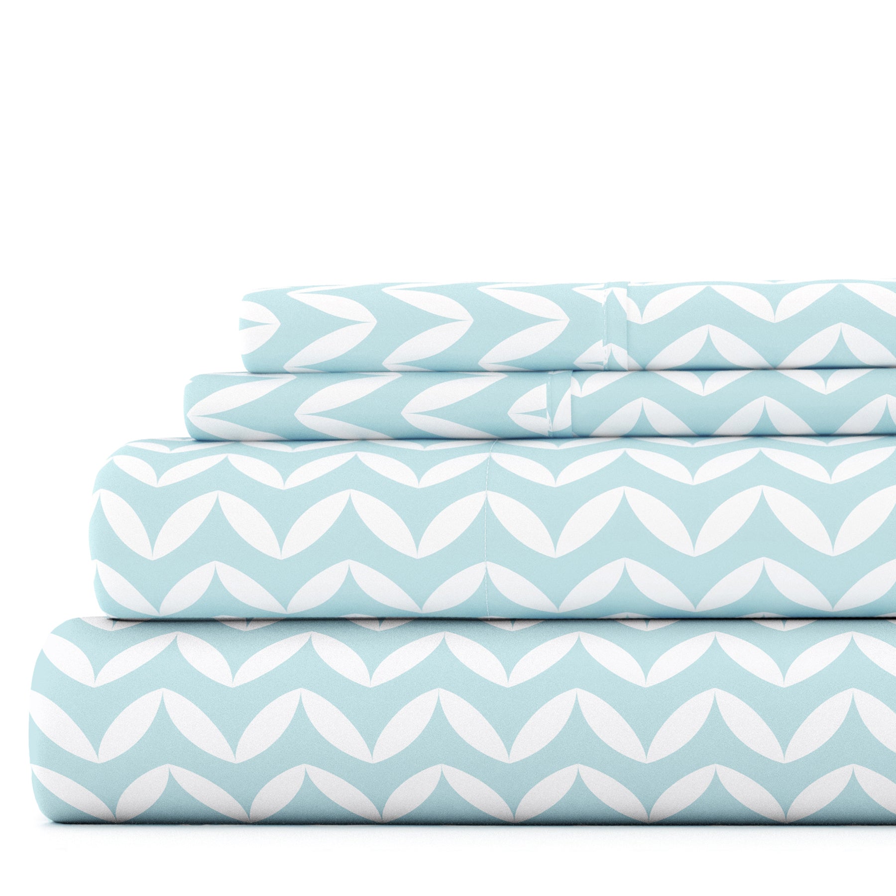 Puffed Chevron 4-Piece Patterned Sheet Set
