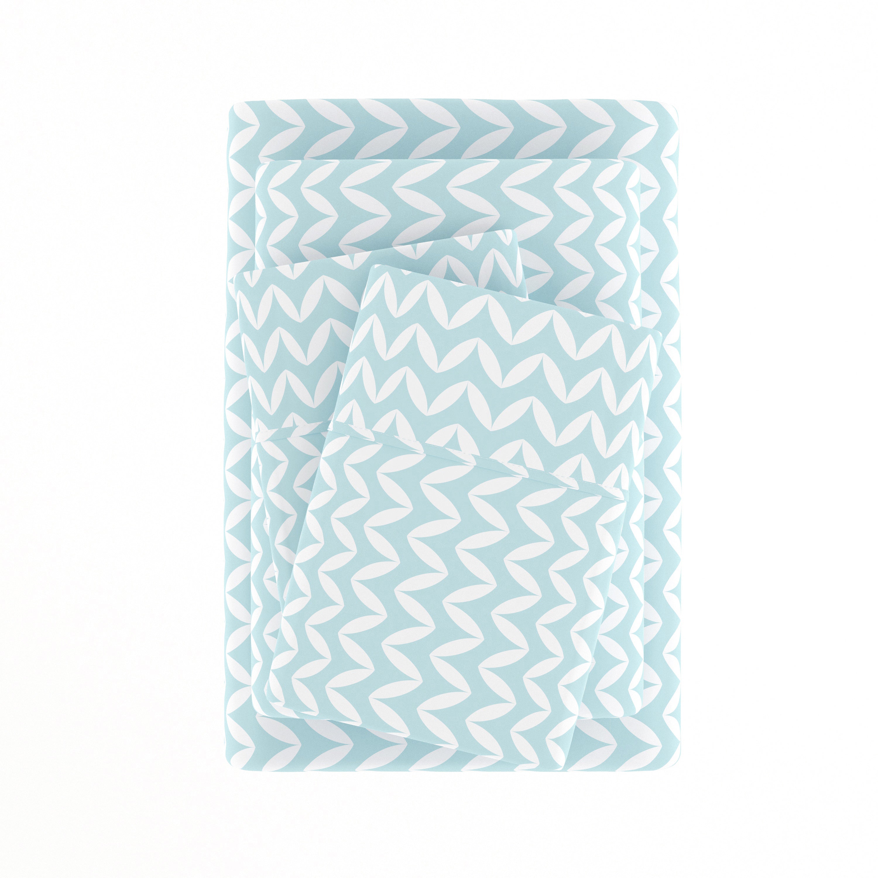 Puffed Chevron 4-Piece Patterned Sheet Set