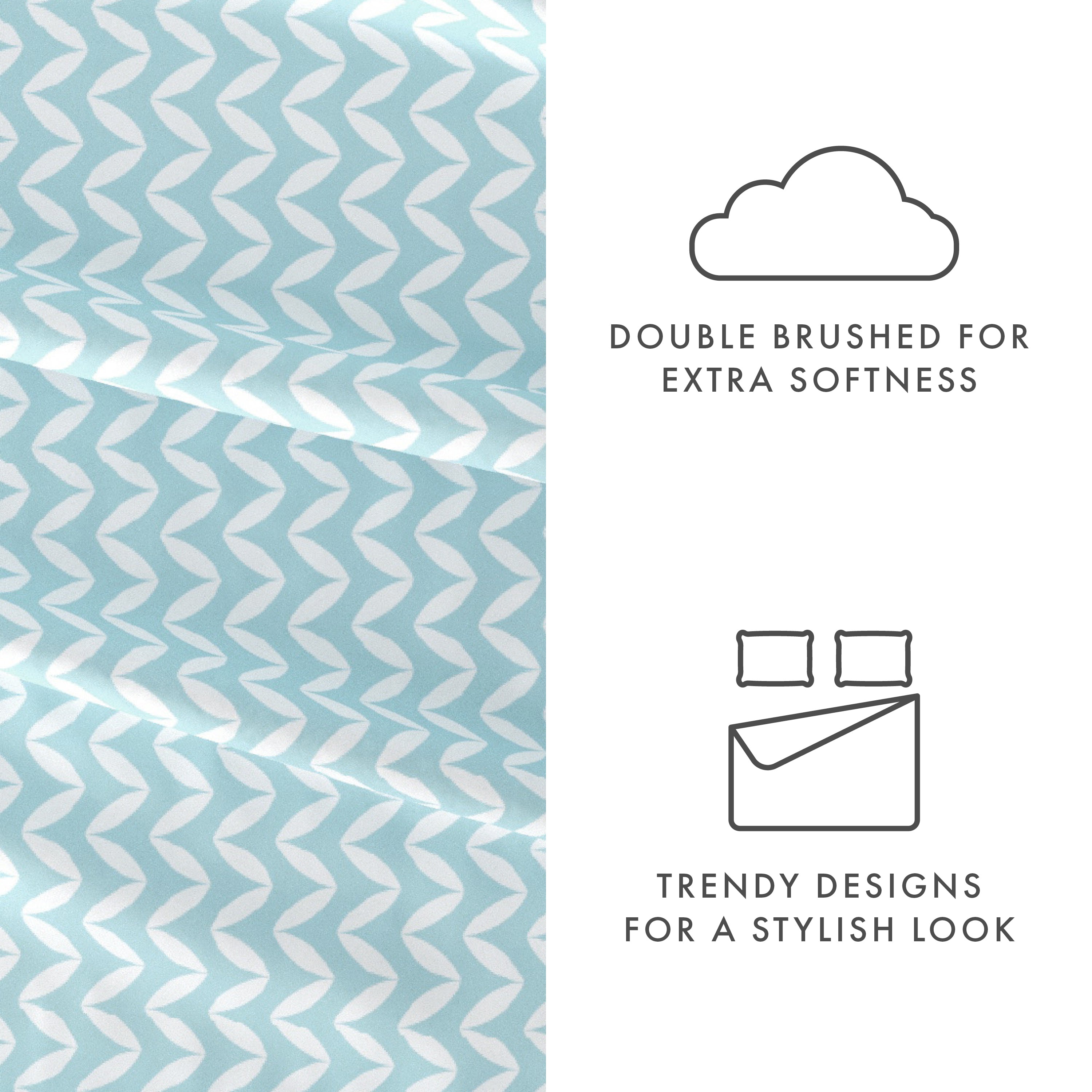 Puffed Chevron 4-Piece Patterned Sheet Set