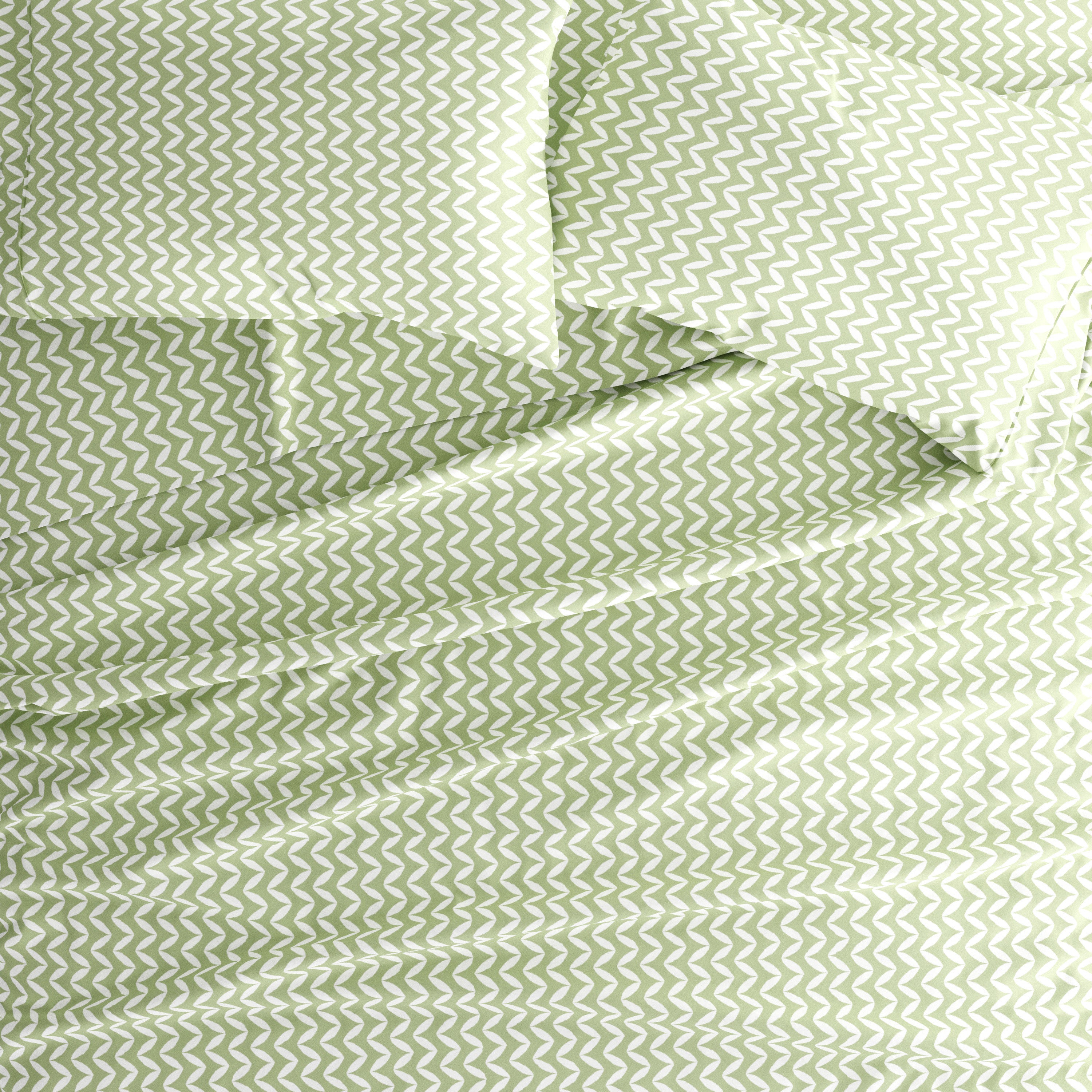 Puffed Chevron 4-Piece Patterned Sheet Set
