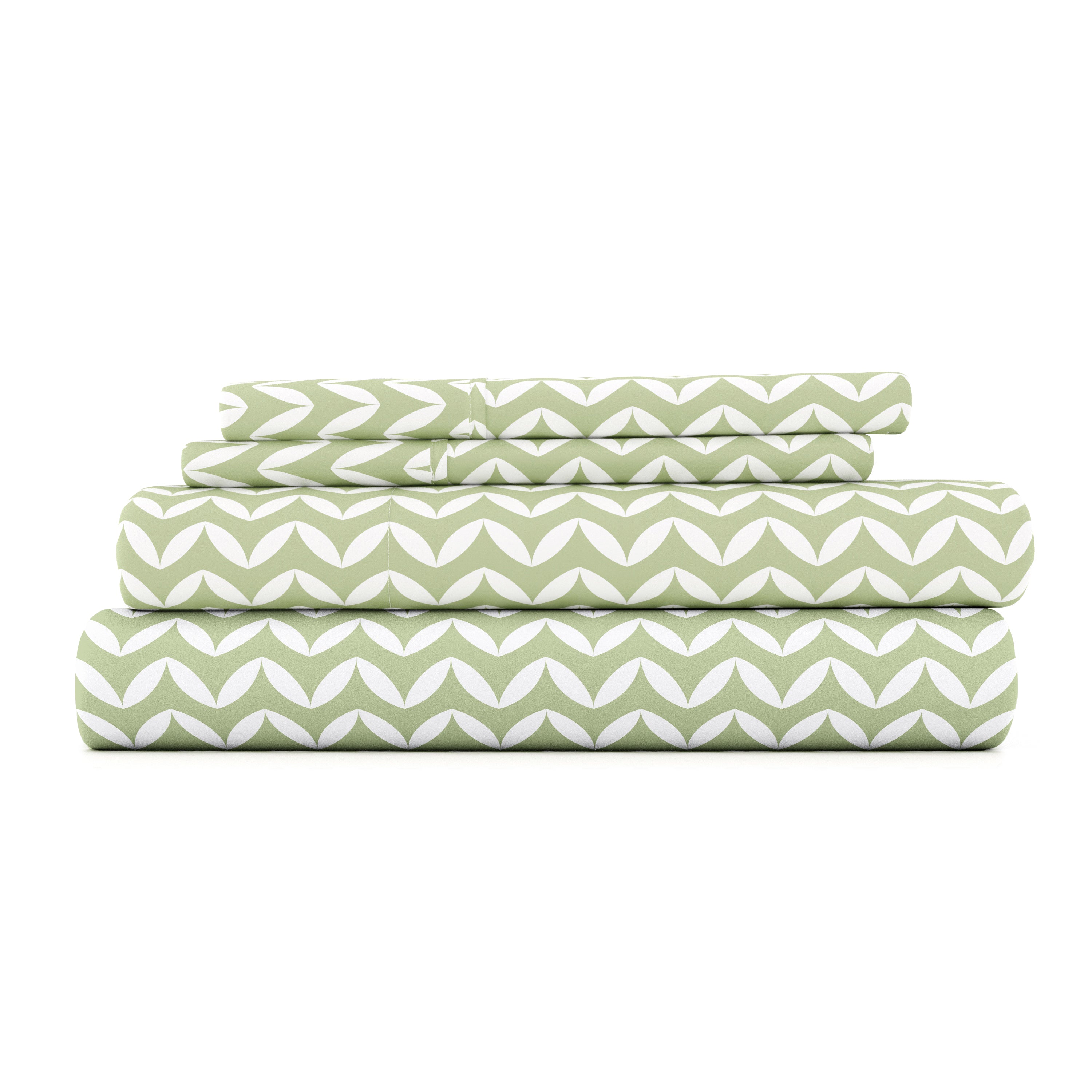 Puffed Chevron 4-Piece Patterned Sheet Set