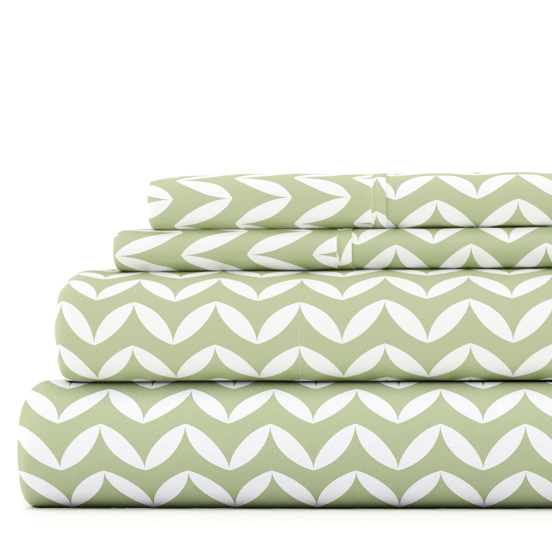 Puffed Chevron 4-Piece Patterned Sheet Set