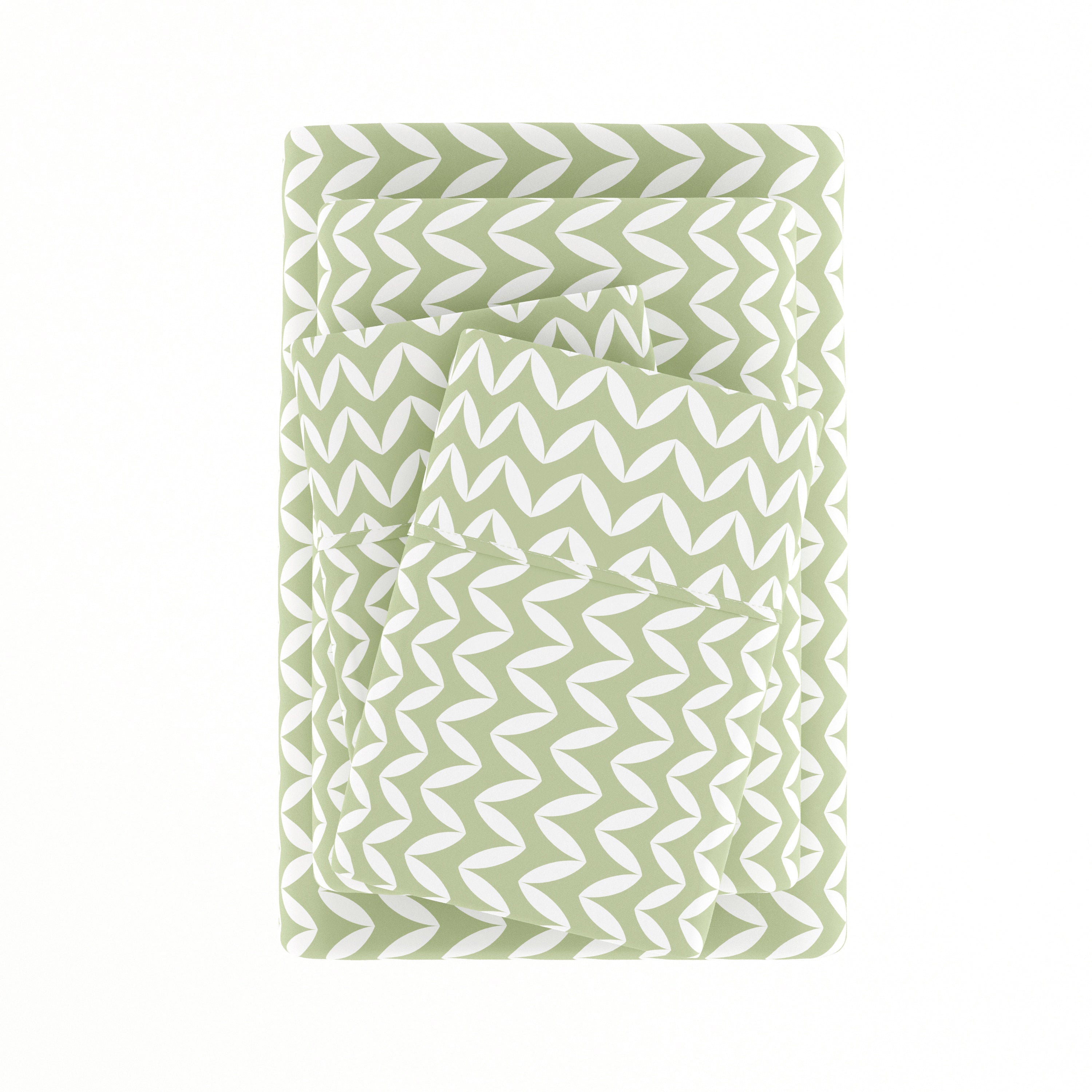 Puffed Chevron 4-Piece Patterned Sheet Set