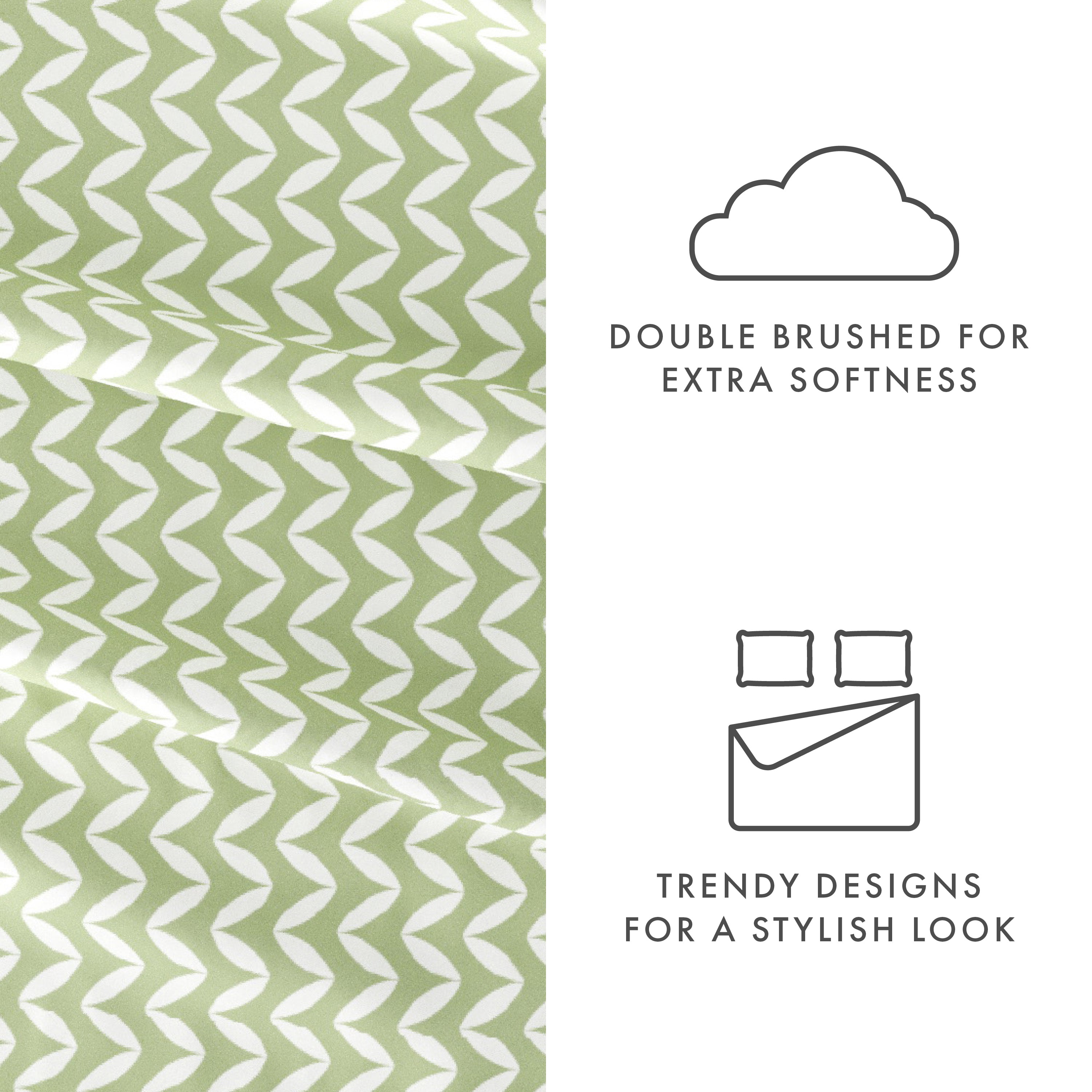 Puffed Chevron 4-Piece Patterned Sheet Set