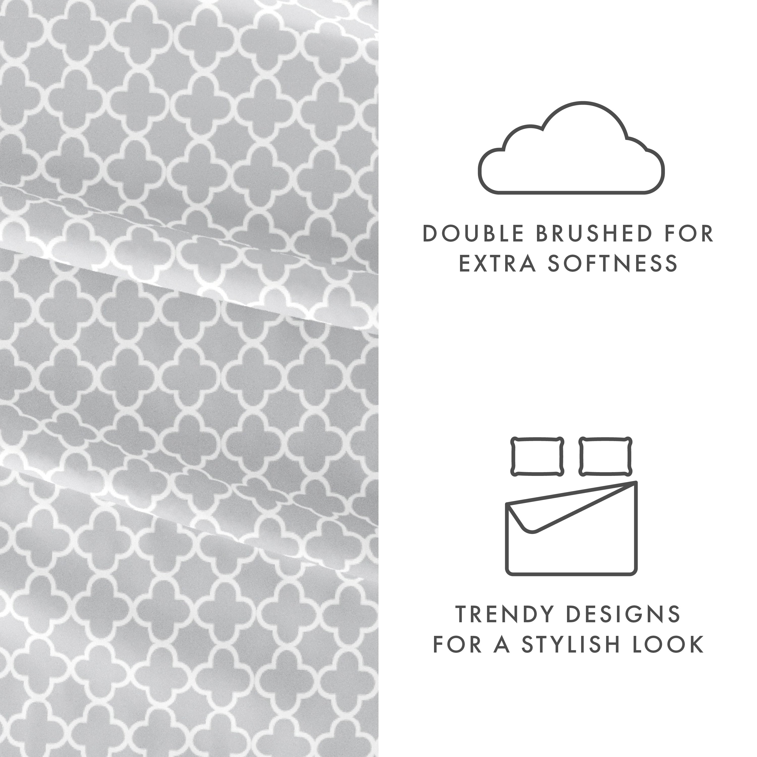 Quatrefoil 4-Piece Patterned Sheet Set